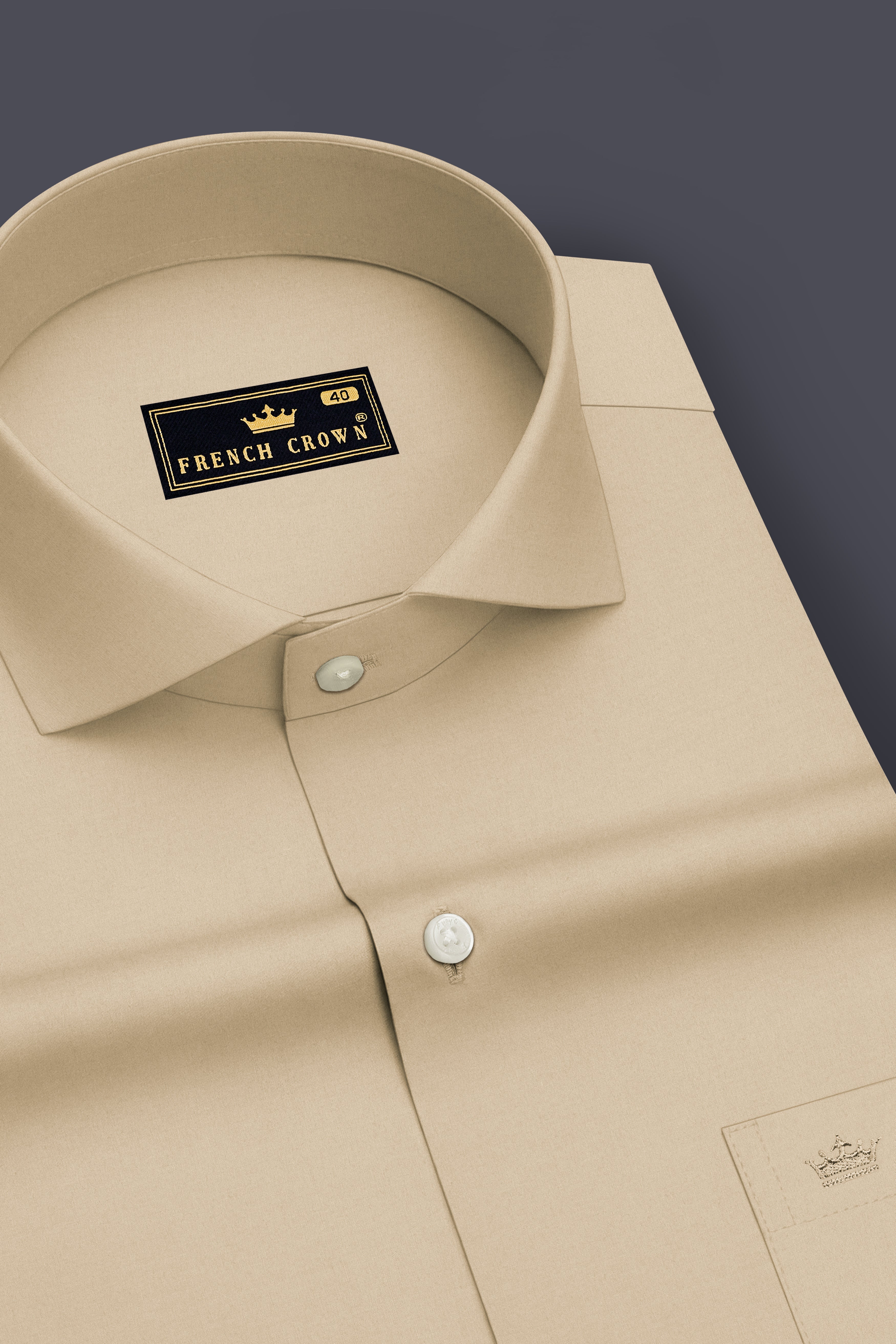 Aurelis-Pavlova Brown Premium Giza Cotton Cut Away Collar Dress Shirt