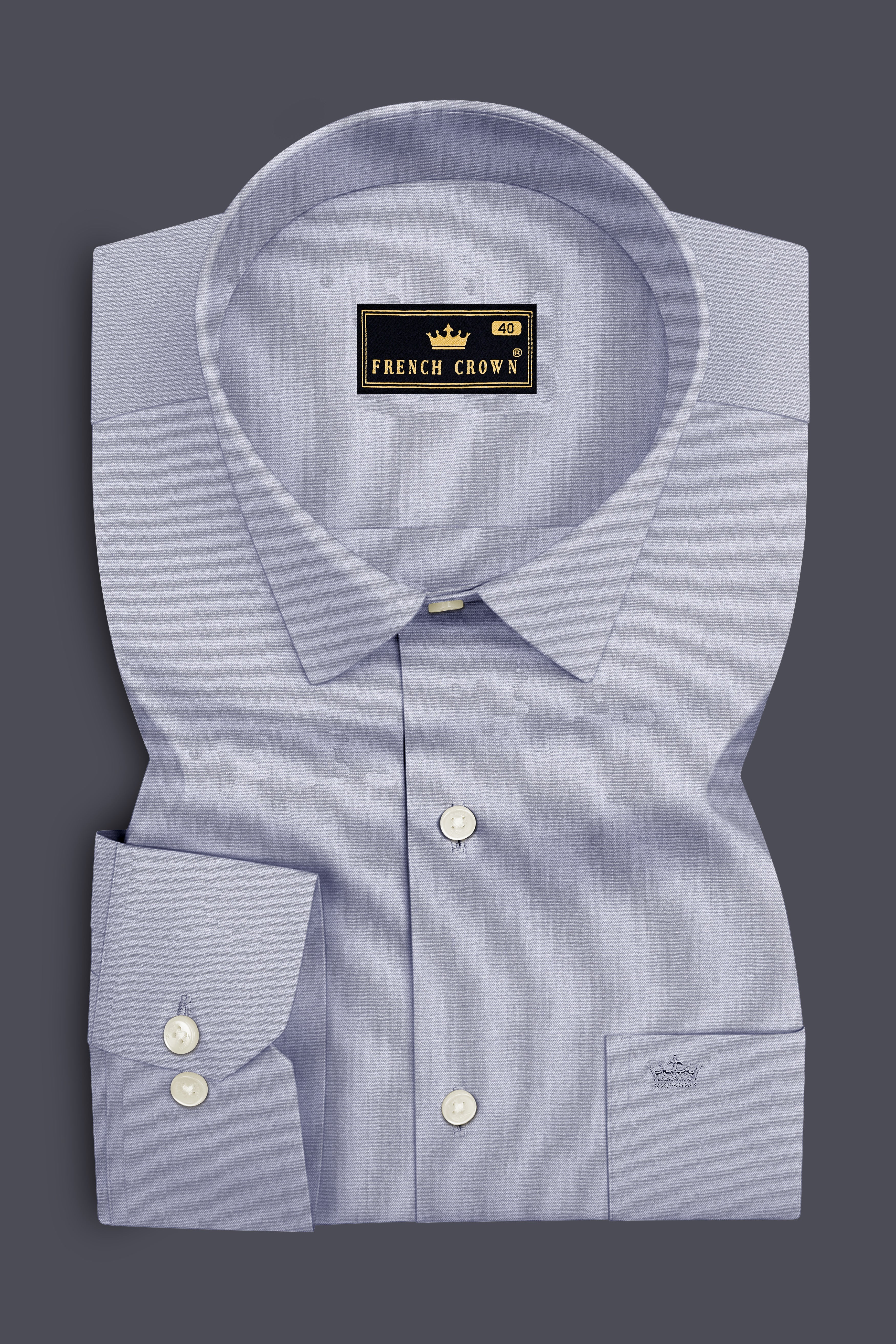 Sterling-Cadet Gray Premium Giza Cotton Dress Shirt