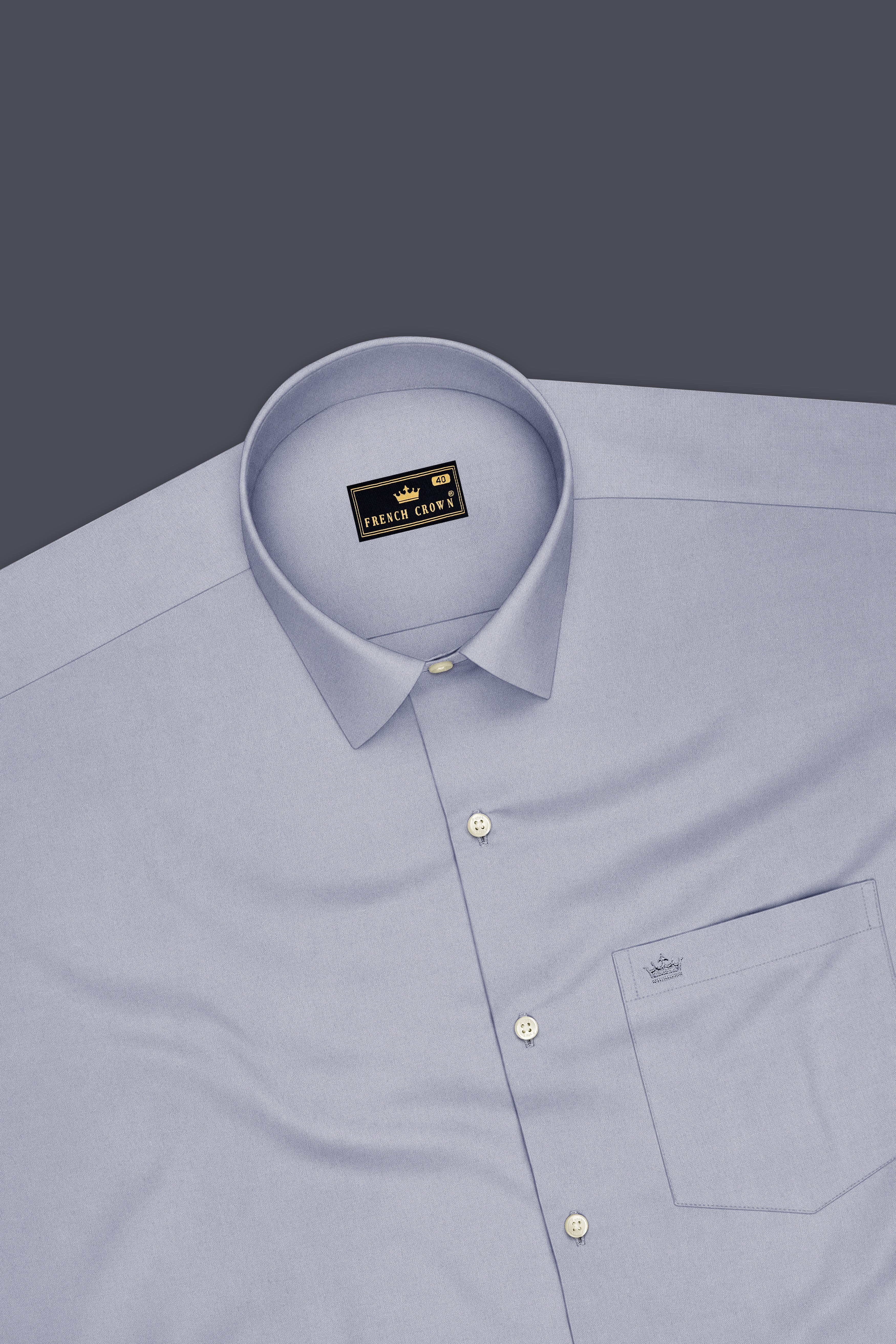 Sterling-Cadet Gray Premium Giza Cotton Dress Shirt