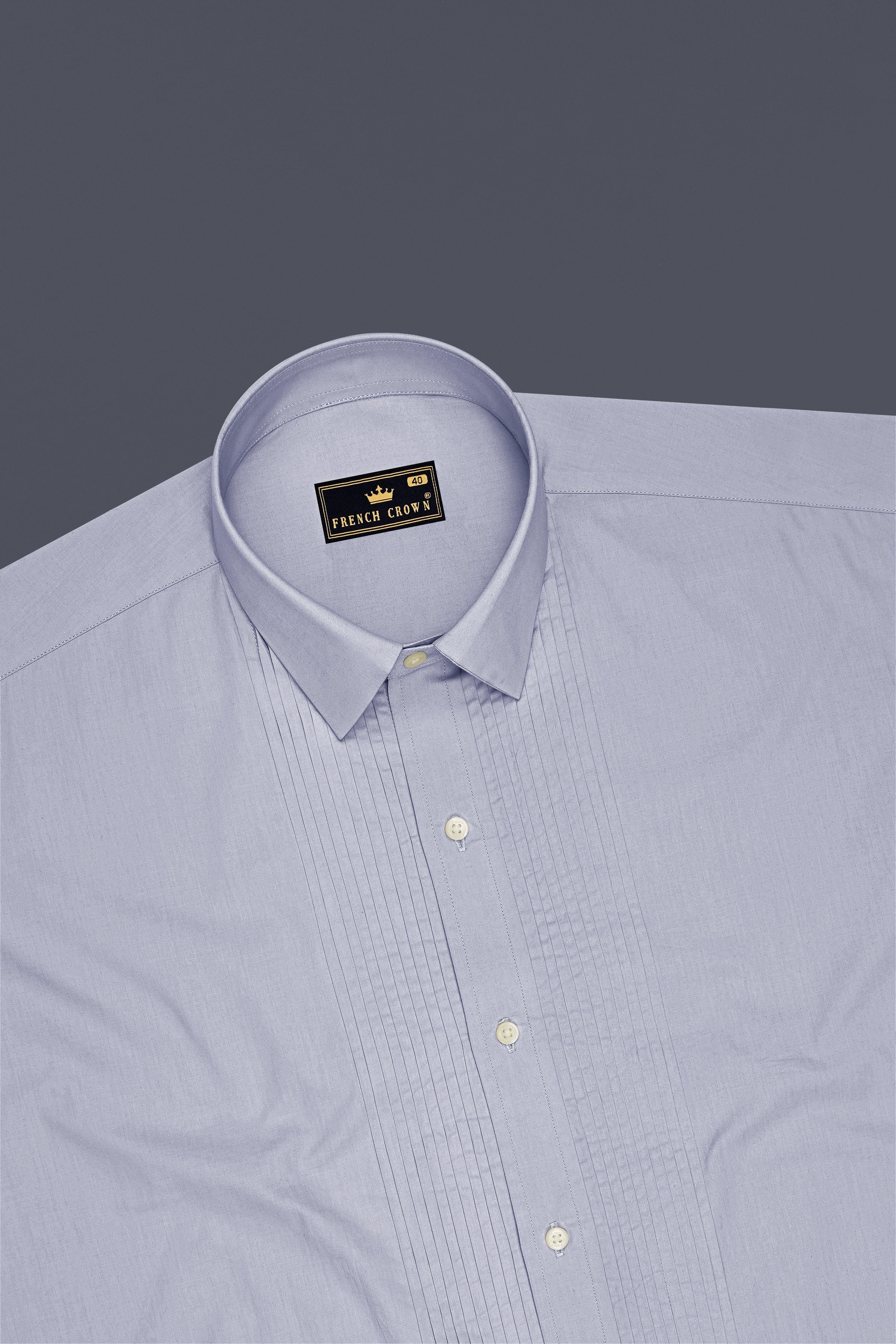 Sterling-Cadet Gray Premium Giza Cotton Tuxedo Dress Shirt