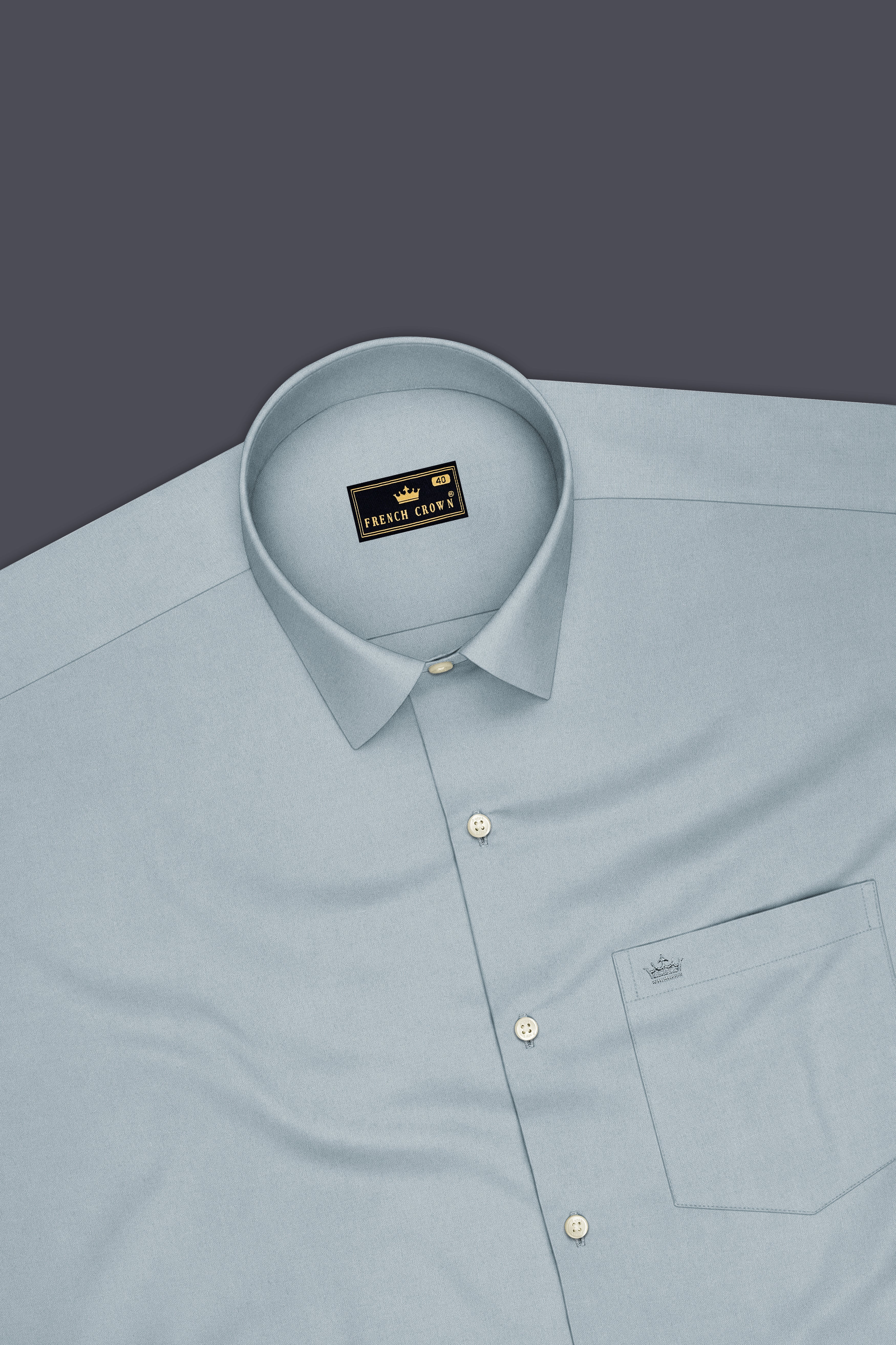 Virel-Cadet Blue Premium Giza Cotton Dress Shirt