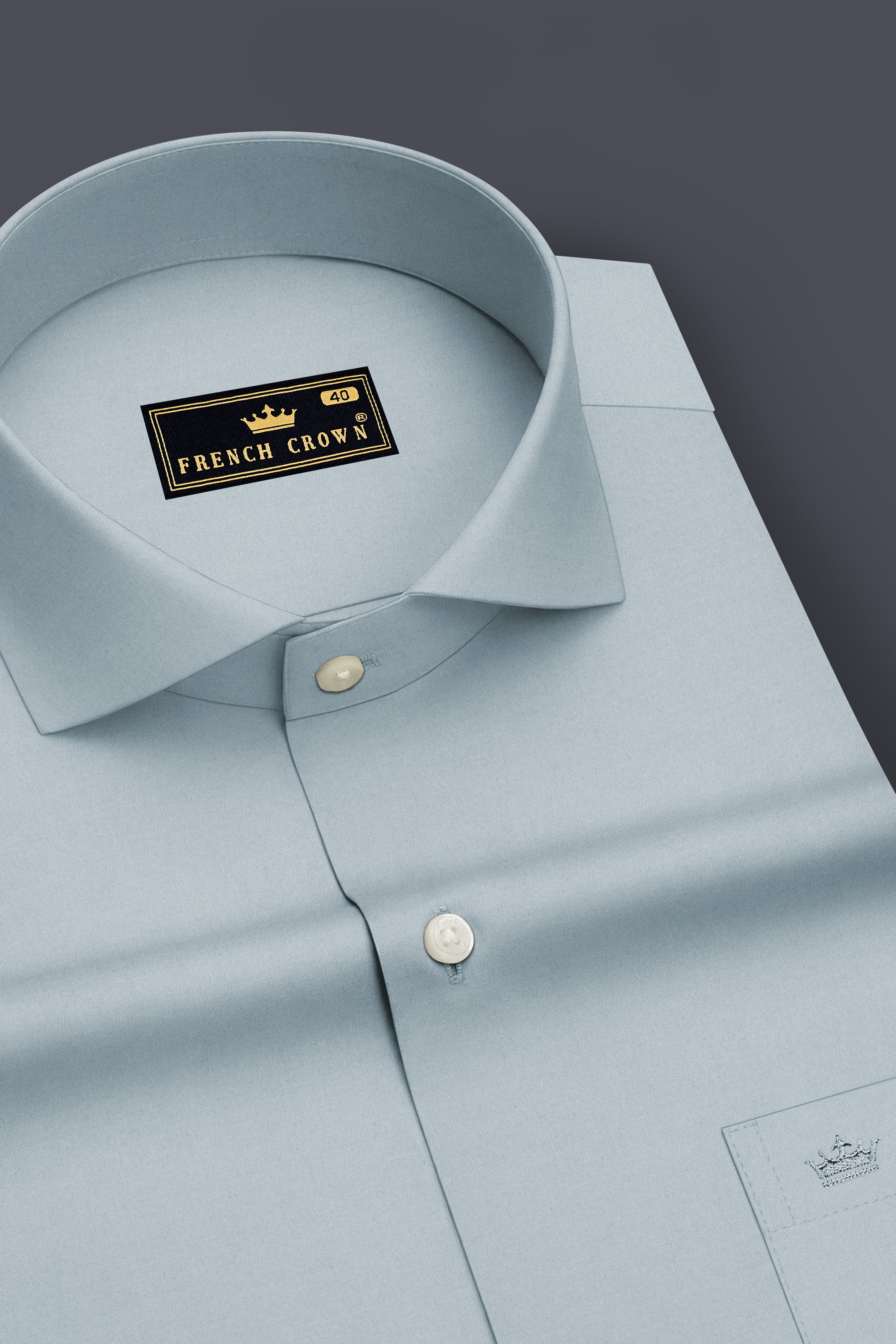 Virel-Cadet Blue Premium Giza Cotton Cut Away Collar Dress Shirt