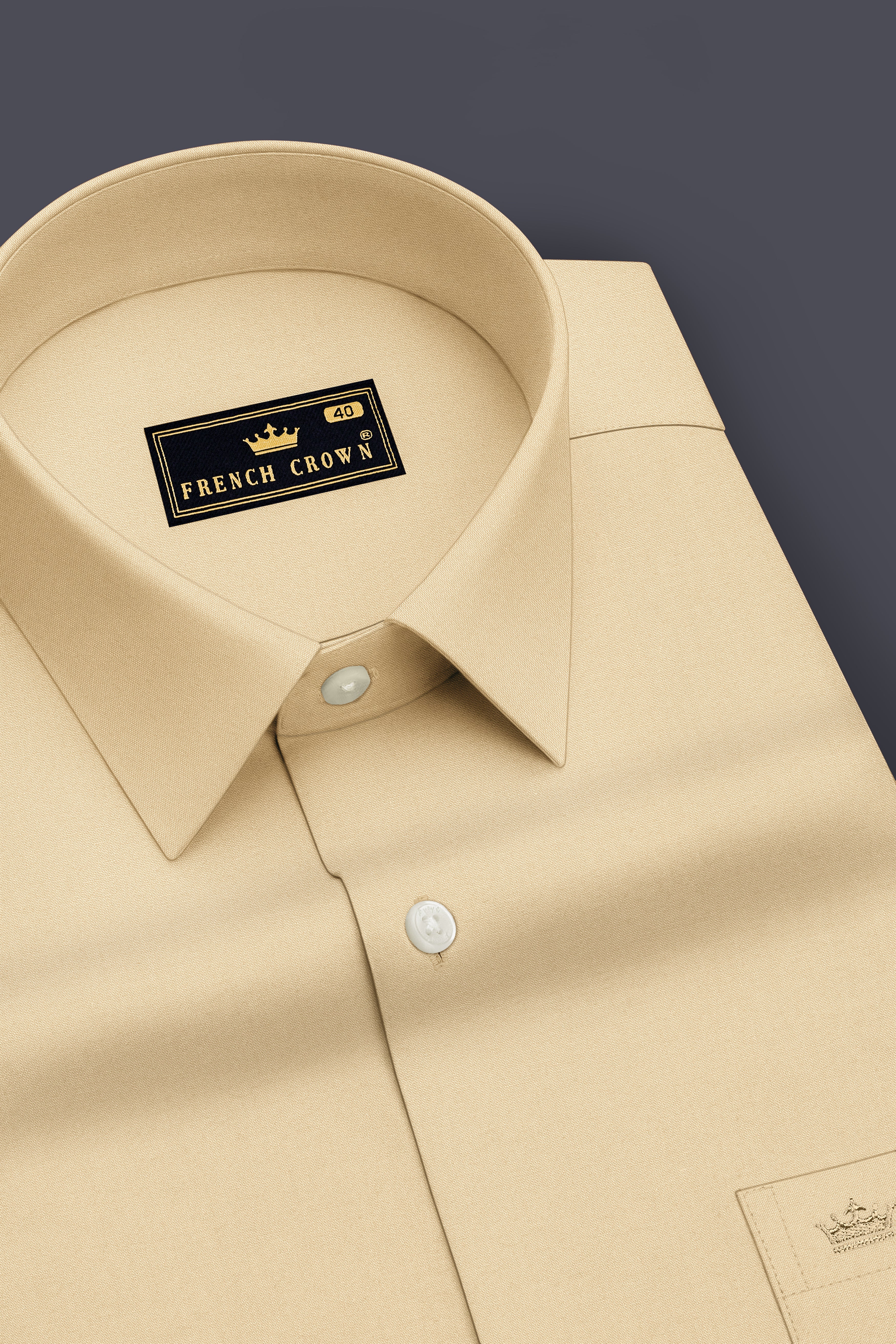 Earthen-Sapling Brown Premium Giza Cotton Dress Shirt