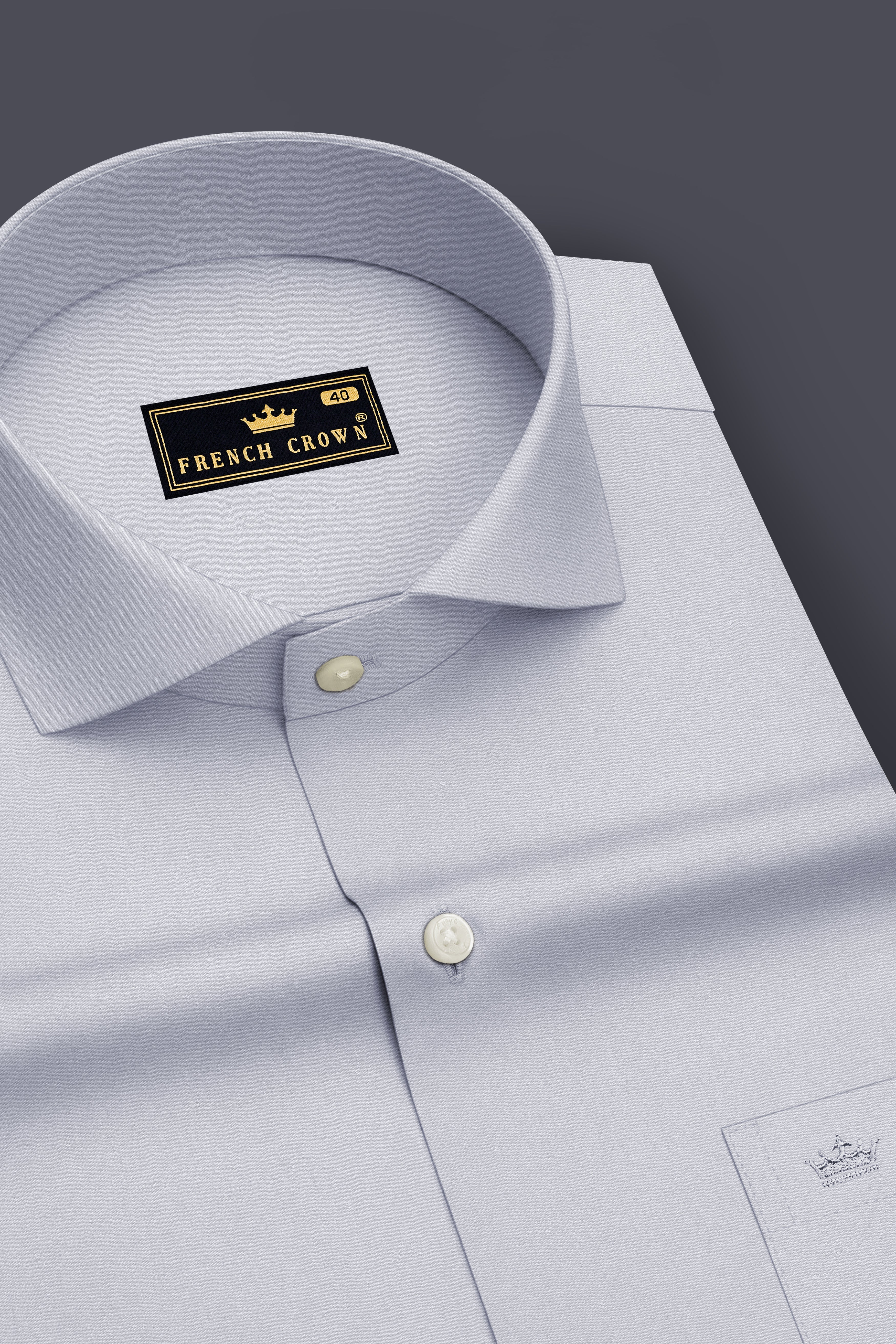 Drift-Heather Gray Premium Giza Cotton Cut Away Collar Dress Shirt