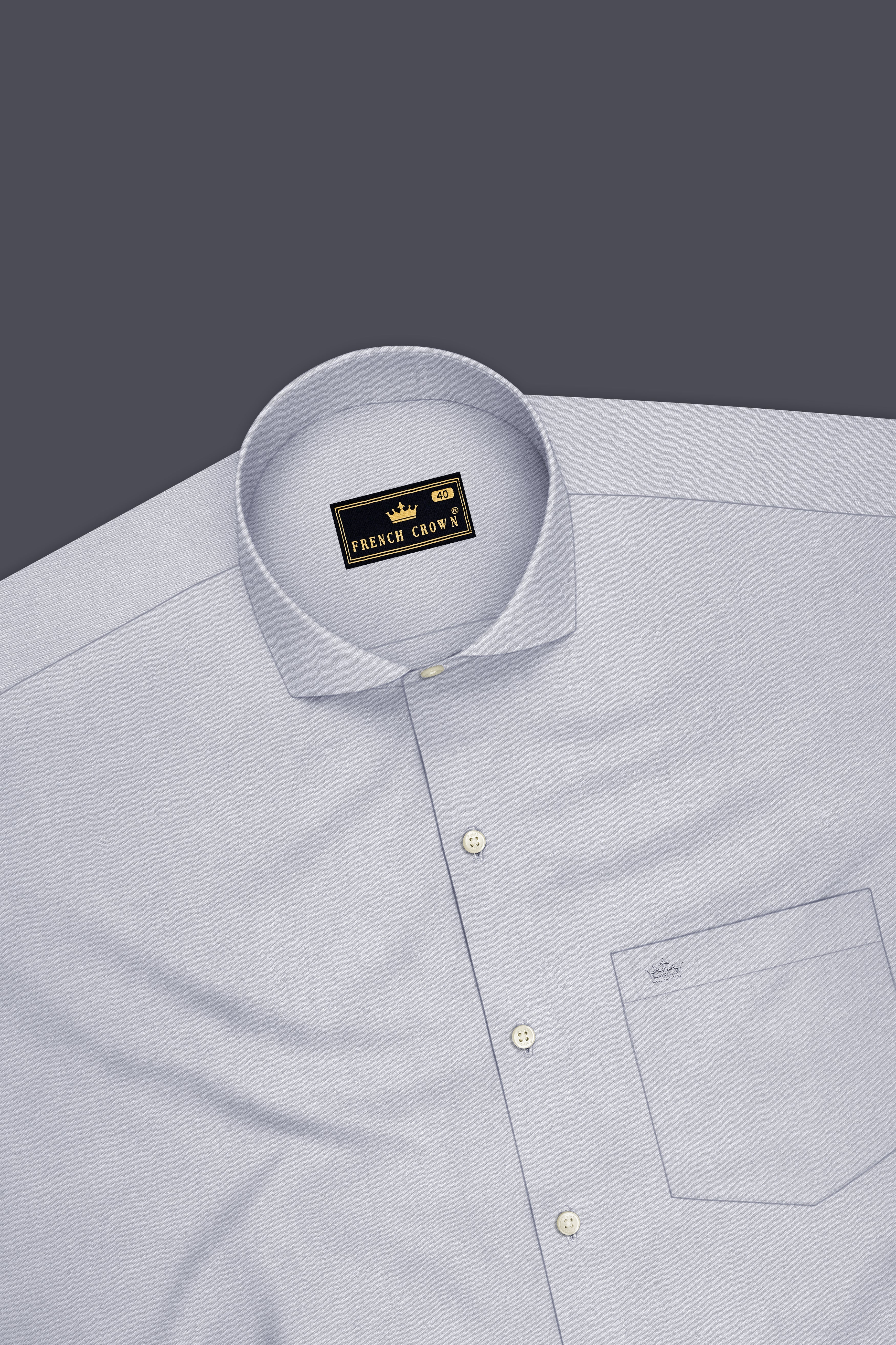 Drift-Heather Gray Premium Giza Cotton Cut Away Collar Dress Shirt