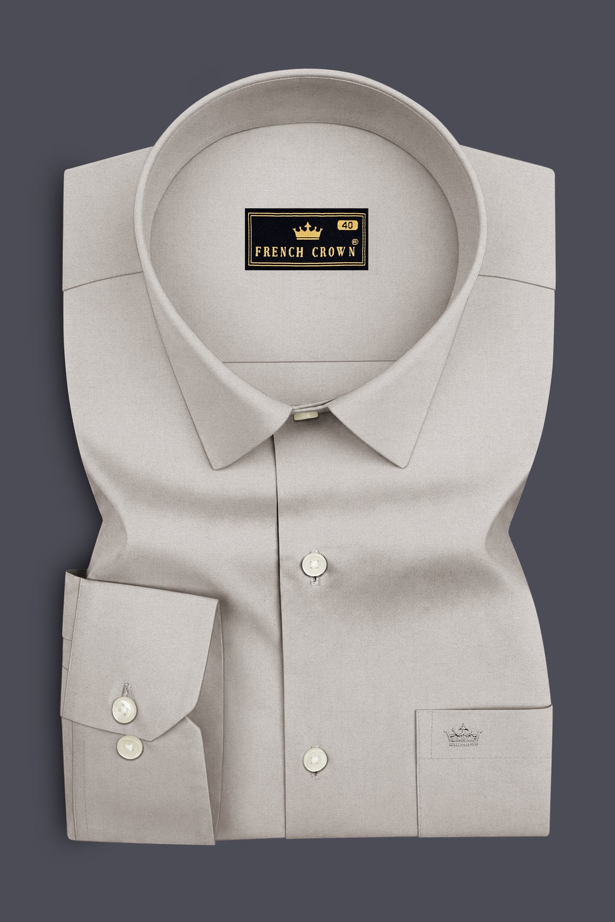 Kairo-Timberwolf Gray Premium Giza Cotton Dress Shirt