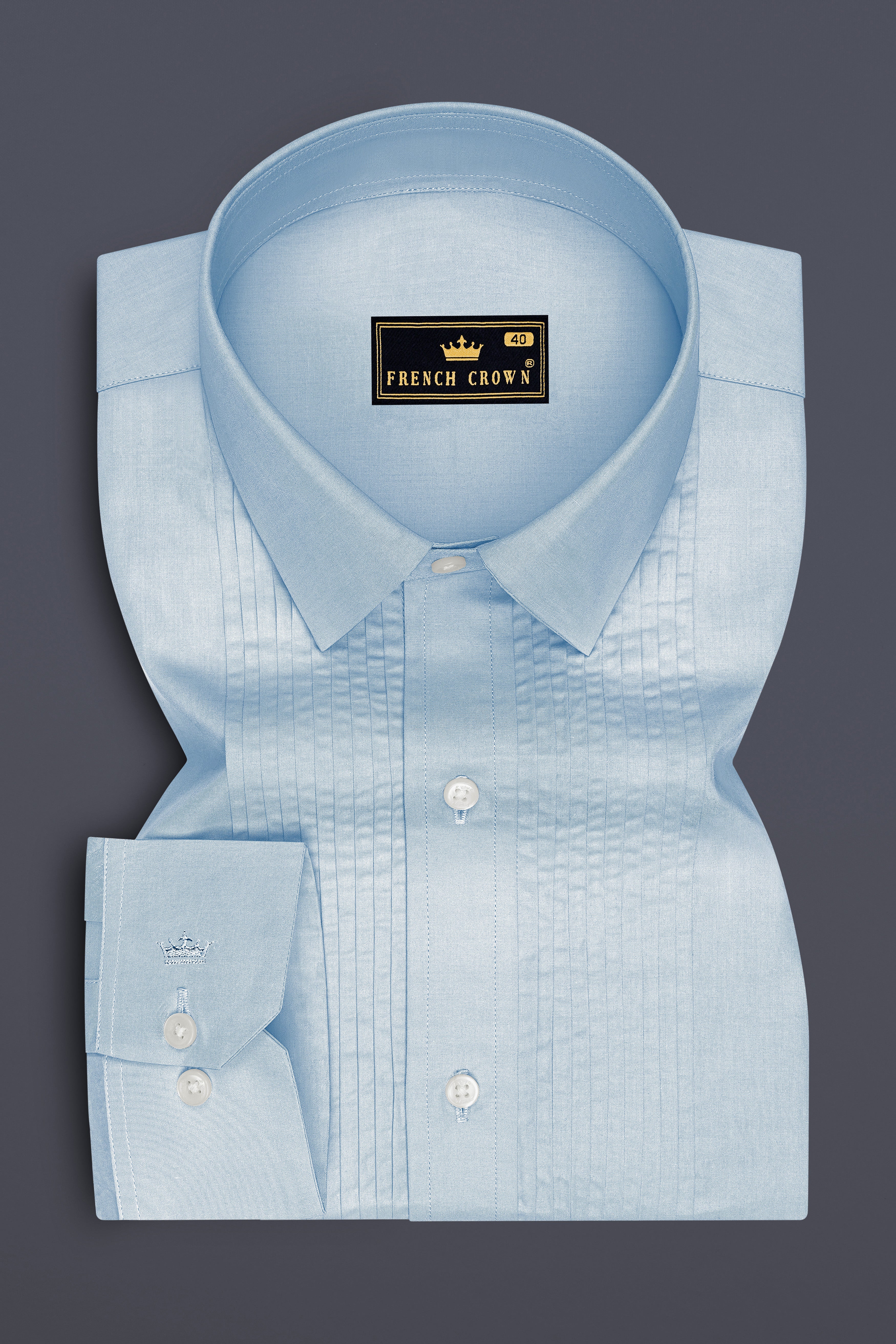 Maris-Tropical Blue Premium Giza Cotton Tuxedo Dress Shirt
