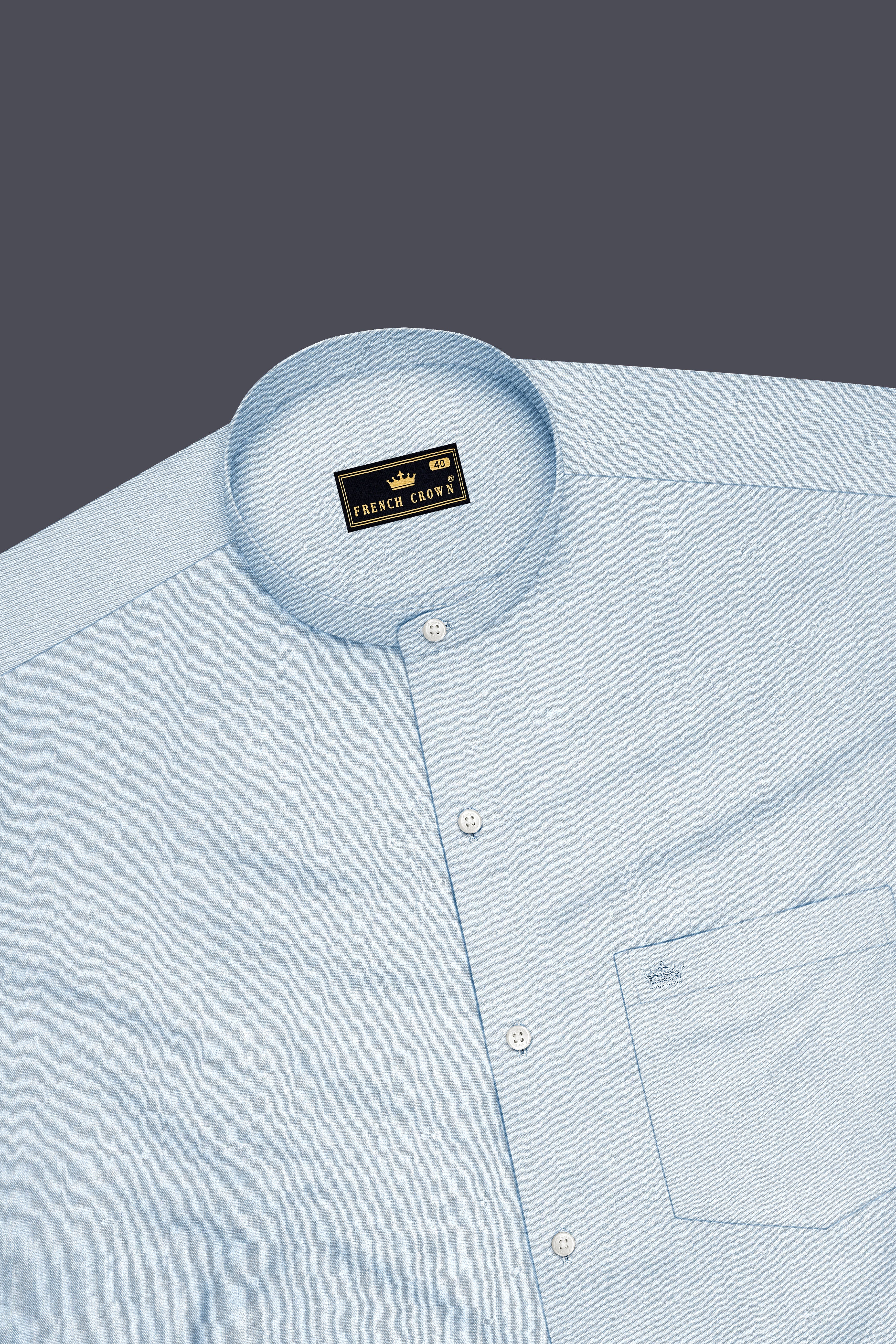Maris-Tropical Blue Premium Giza Cotton Mandarin Casual Shirt