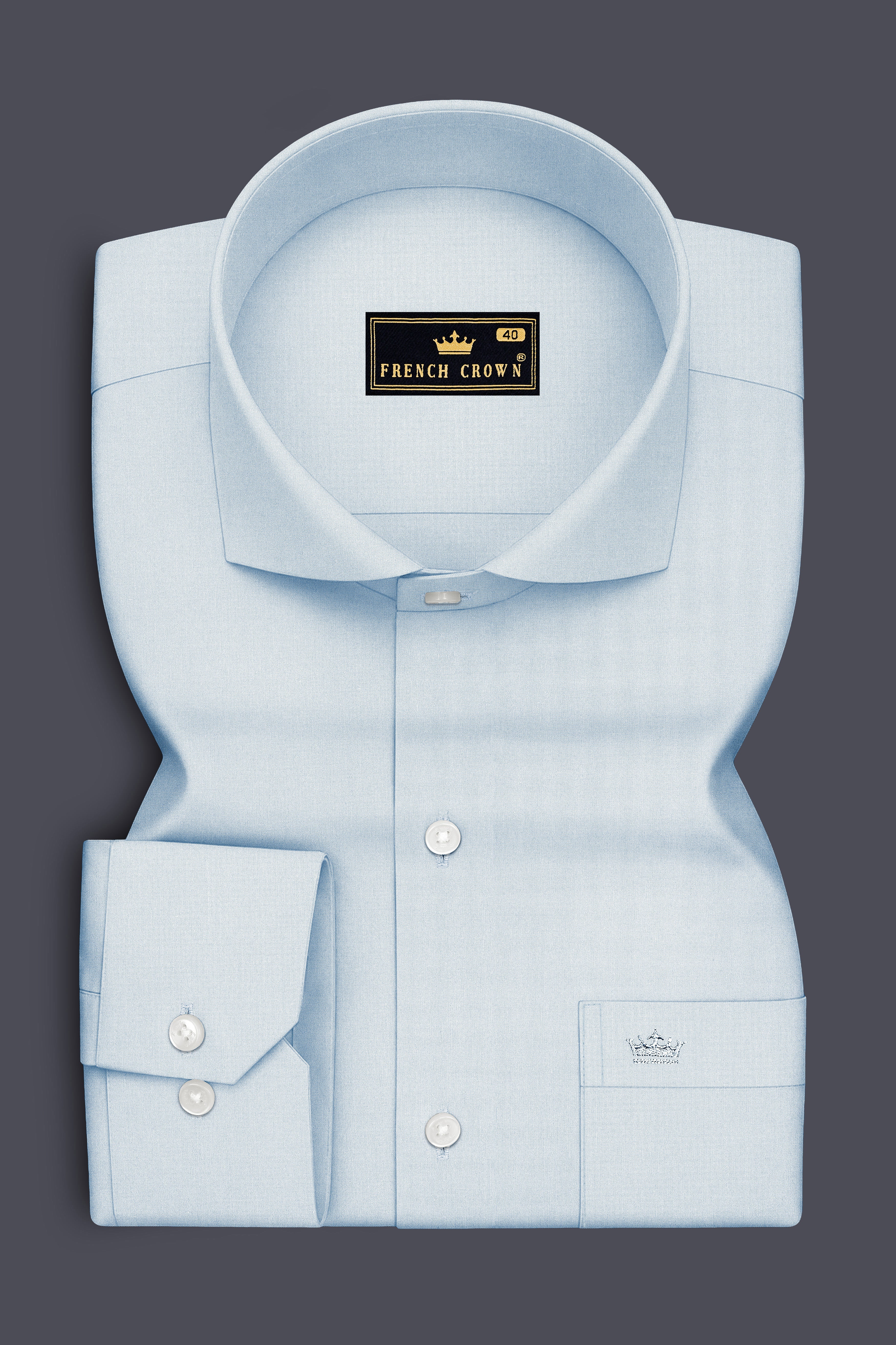 Maris-Tropical Blue Premium Giza Cotton Cut Away Collar Dress Shirt