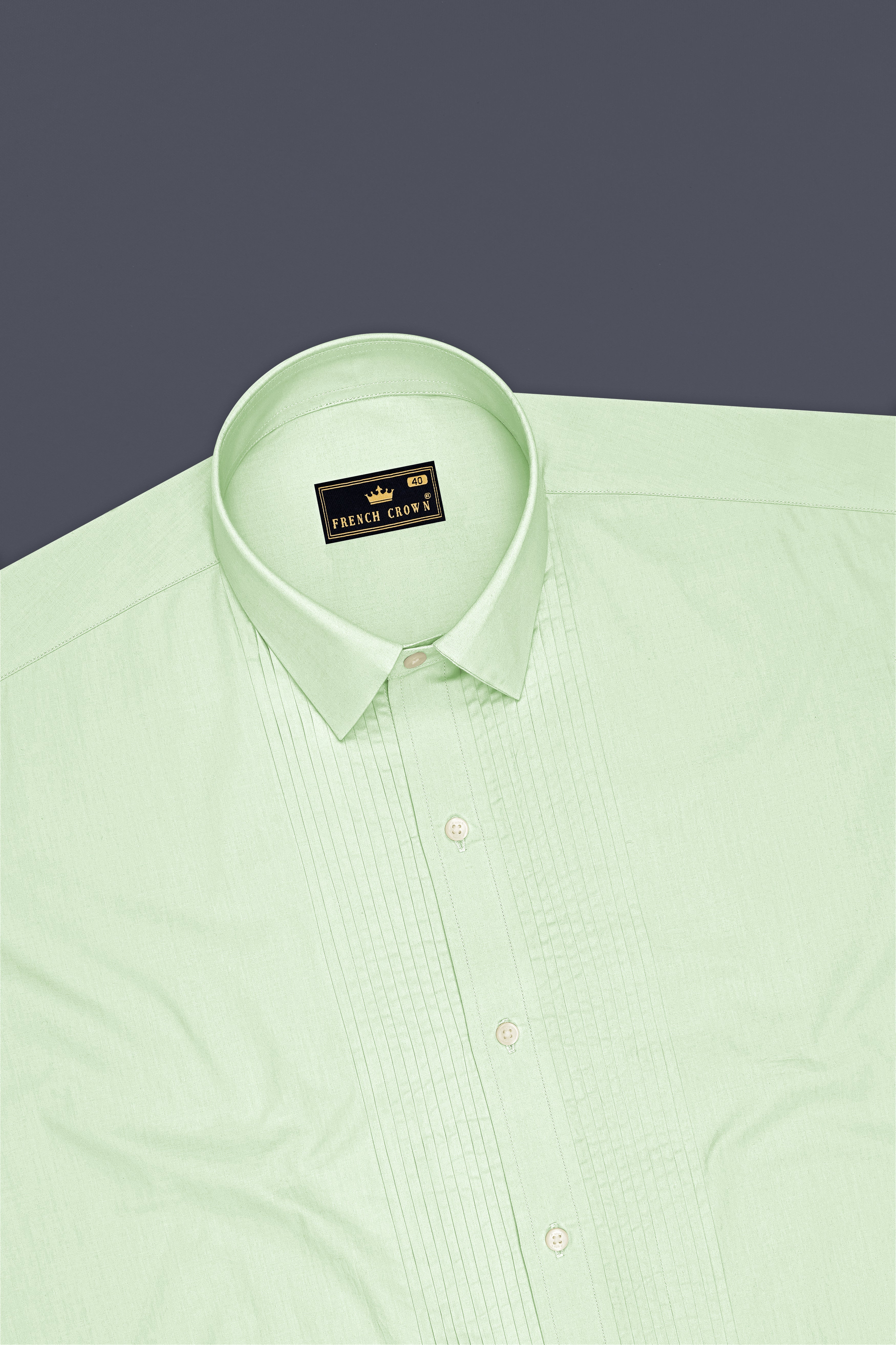 Avelle-Mint Green Premium Giza Cotton Tuxedo Dress Shirt