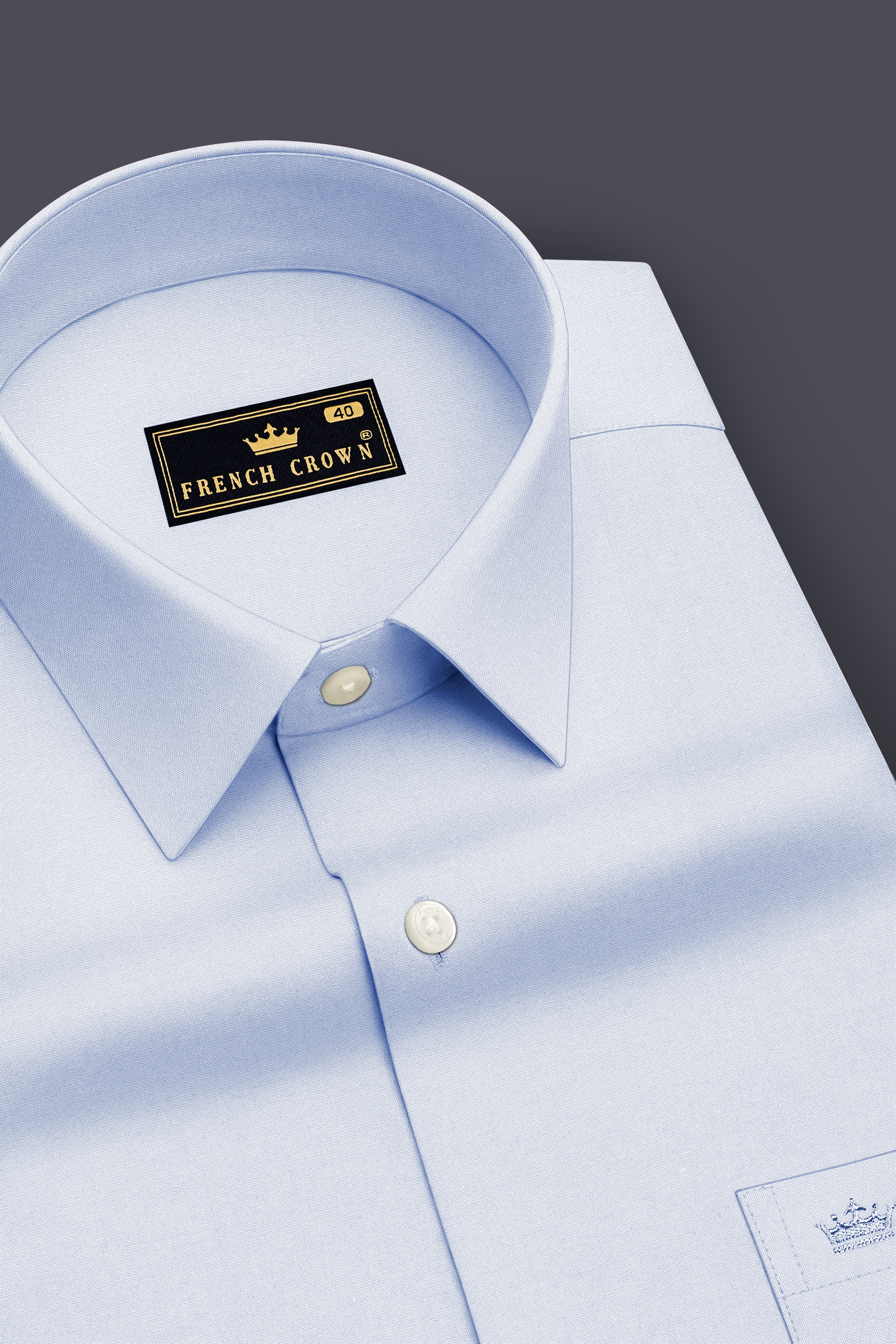 Ceruleo-Botticelli Blue Premium Giza Cotton Dress Shirt