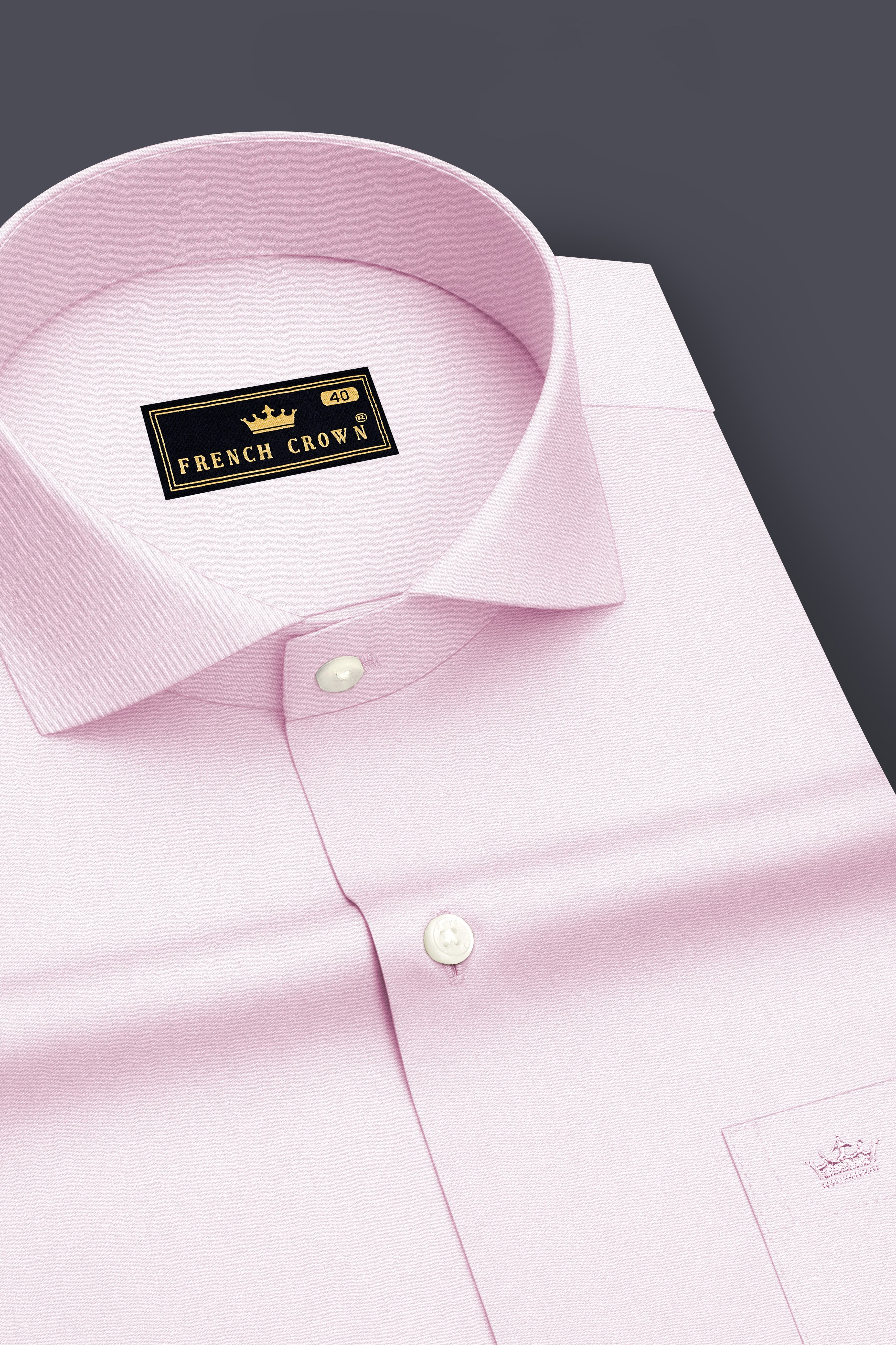 Rosaire-Gainsboro Pink Premium Giza Cotton Cut Away Collar Dress Shirt