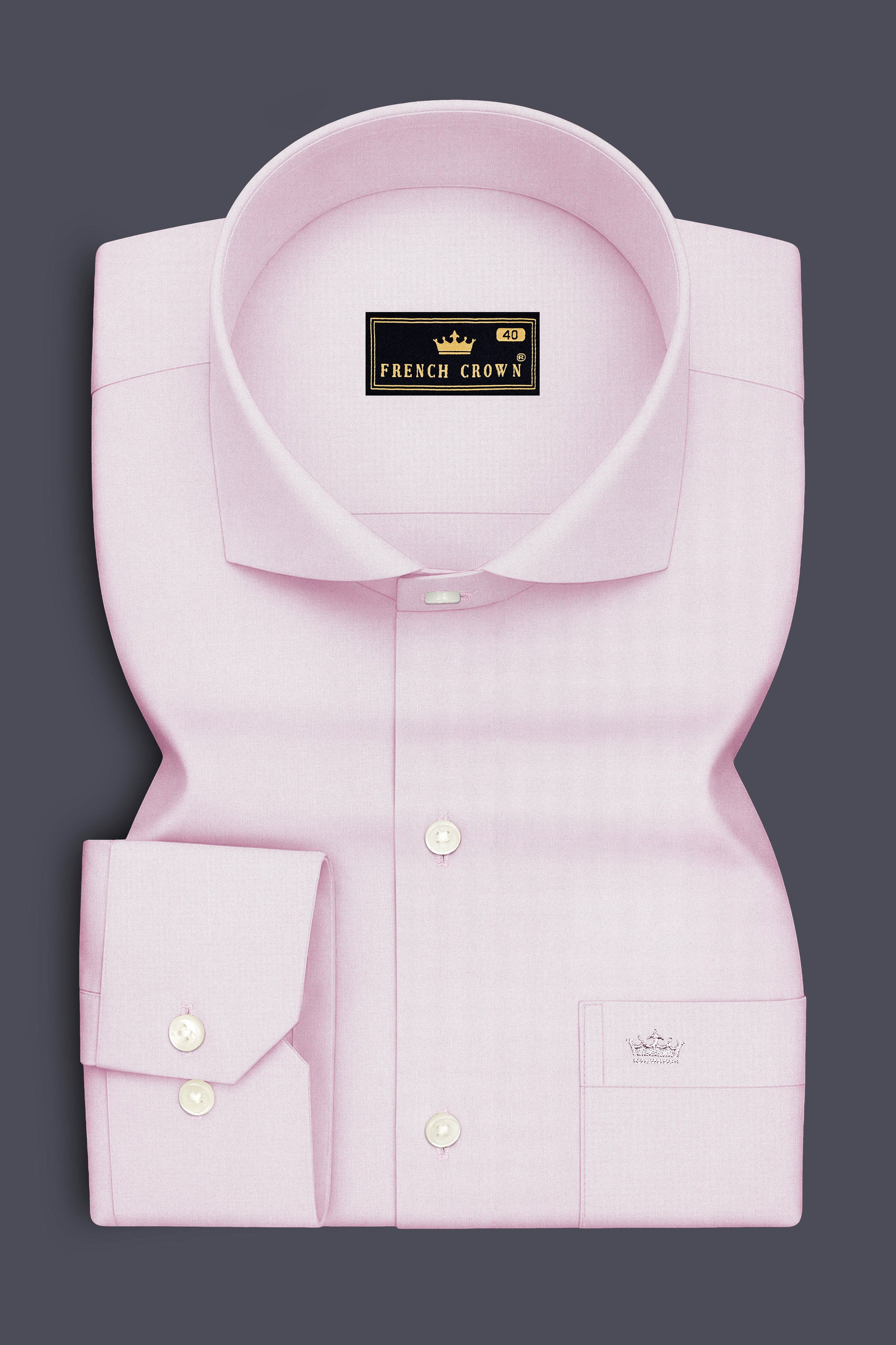 Rosaire-Gainsboro Pink Premium Giza Cotton Cut Away Collar Dress Shirt