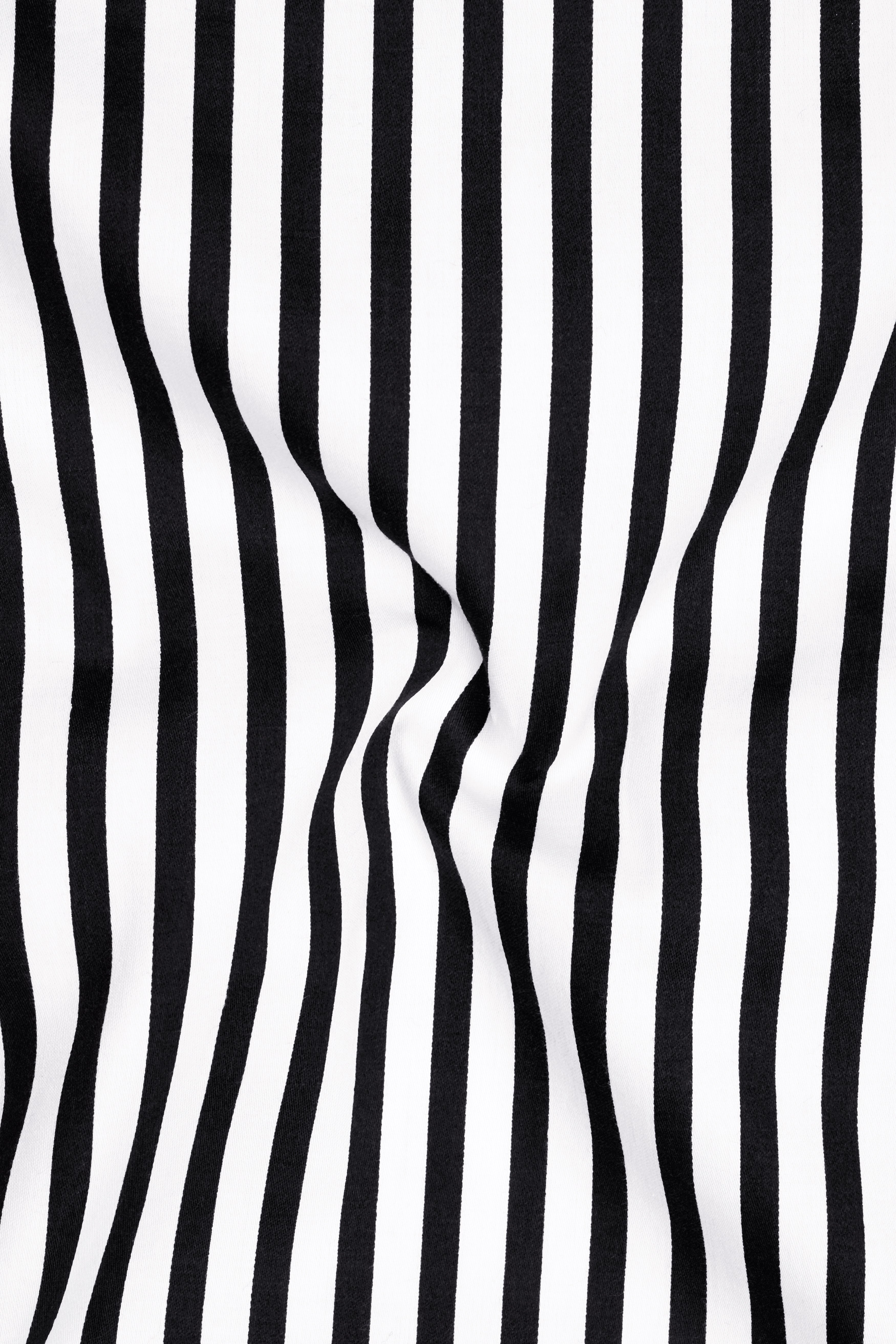 Regalis-Jade Black And Bright White Candy Striped Subtle Sheen Super Soft Premium Cotton Dress Shirt