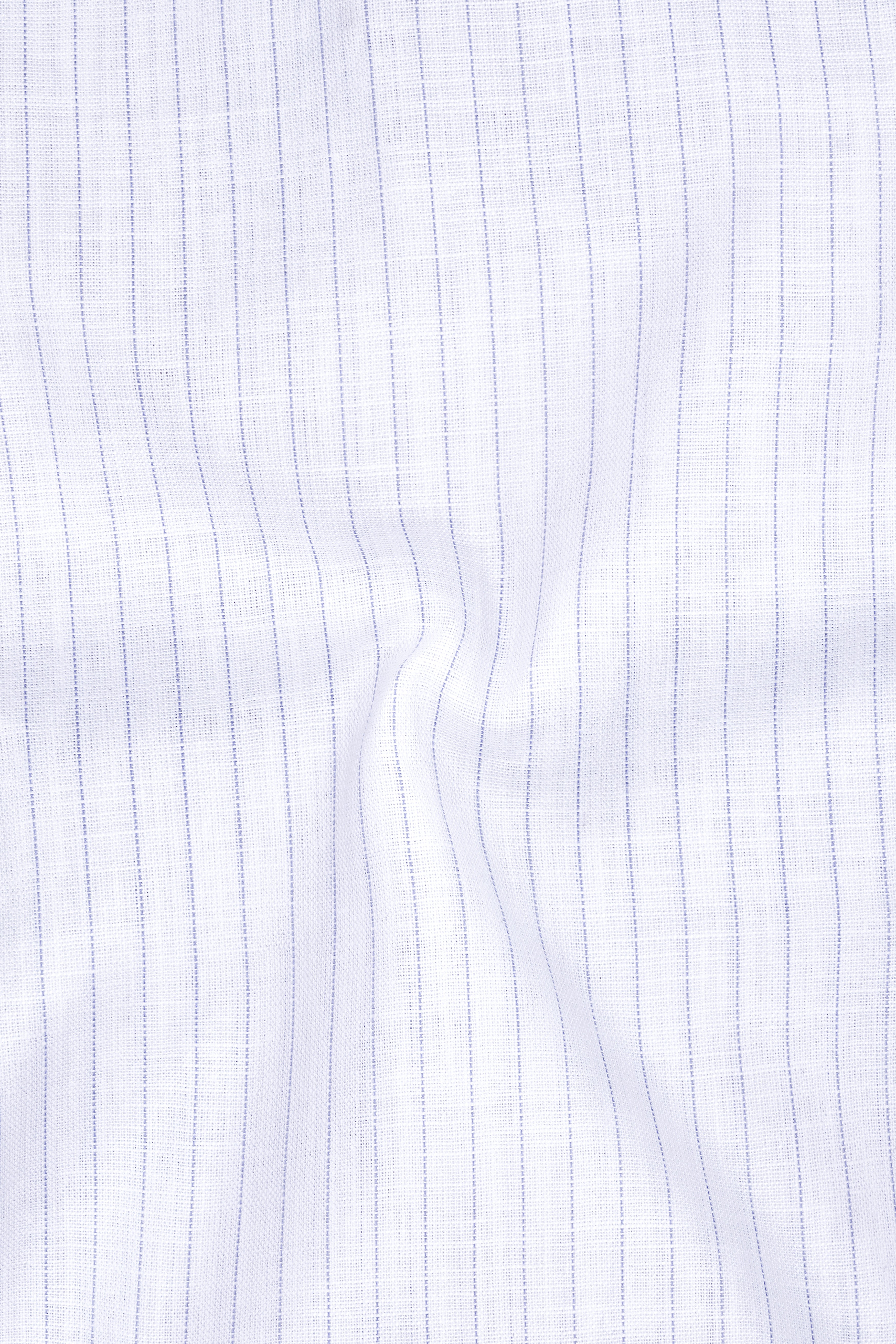 Alviero-Bright White And Bell Blue Pin Striped Luxurious Linen Button Down Dress Shirt
