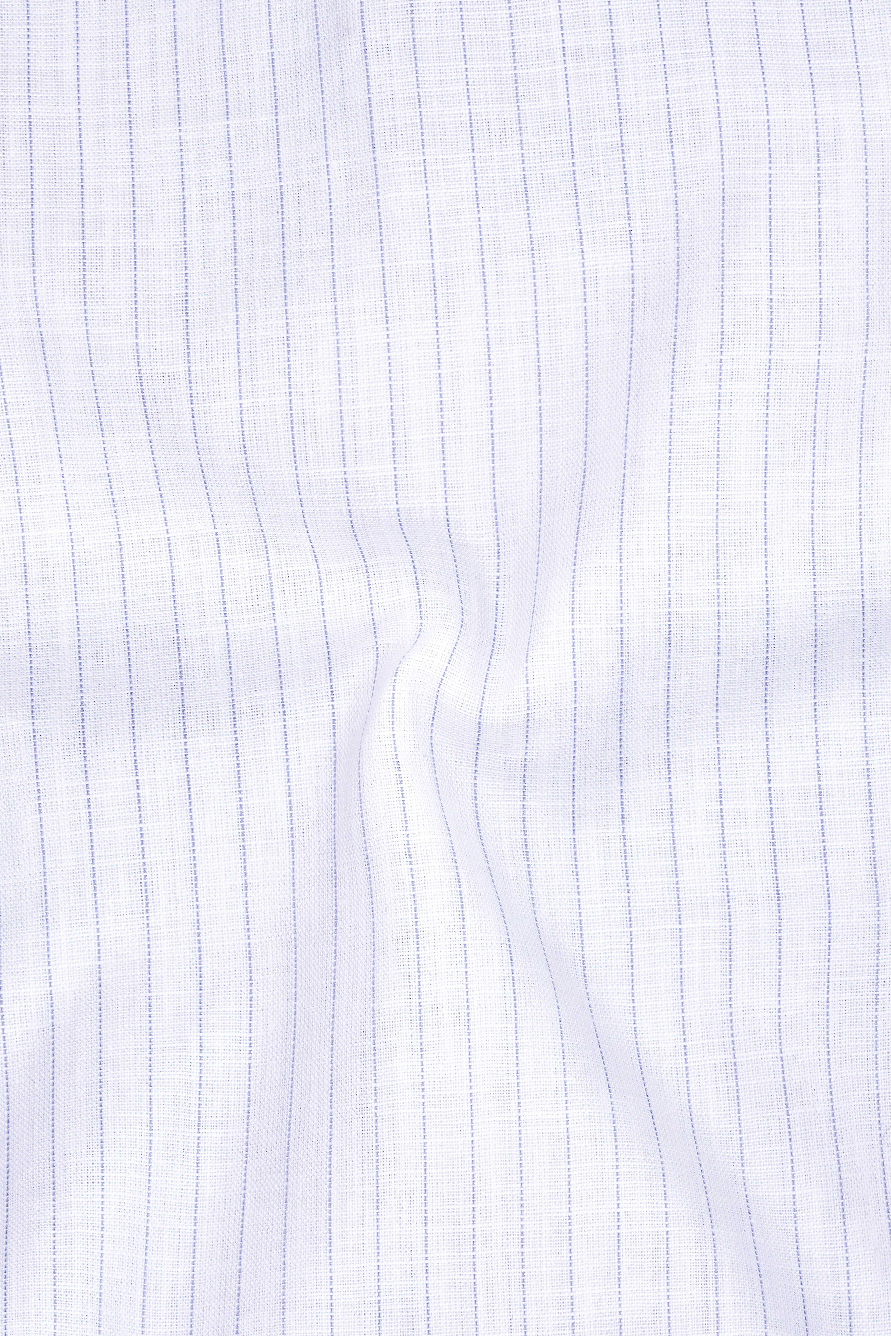 Alviero-Bright White And Bell Blue Pin Striped Luxurious Linen Dress Shirt