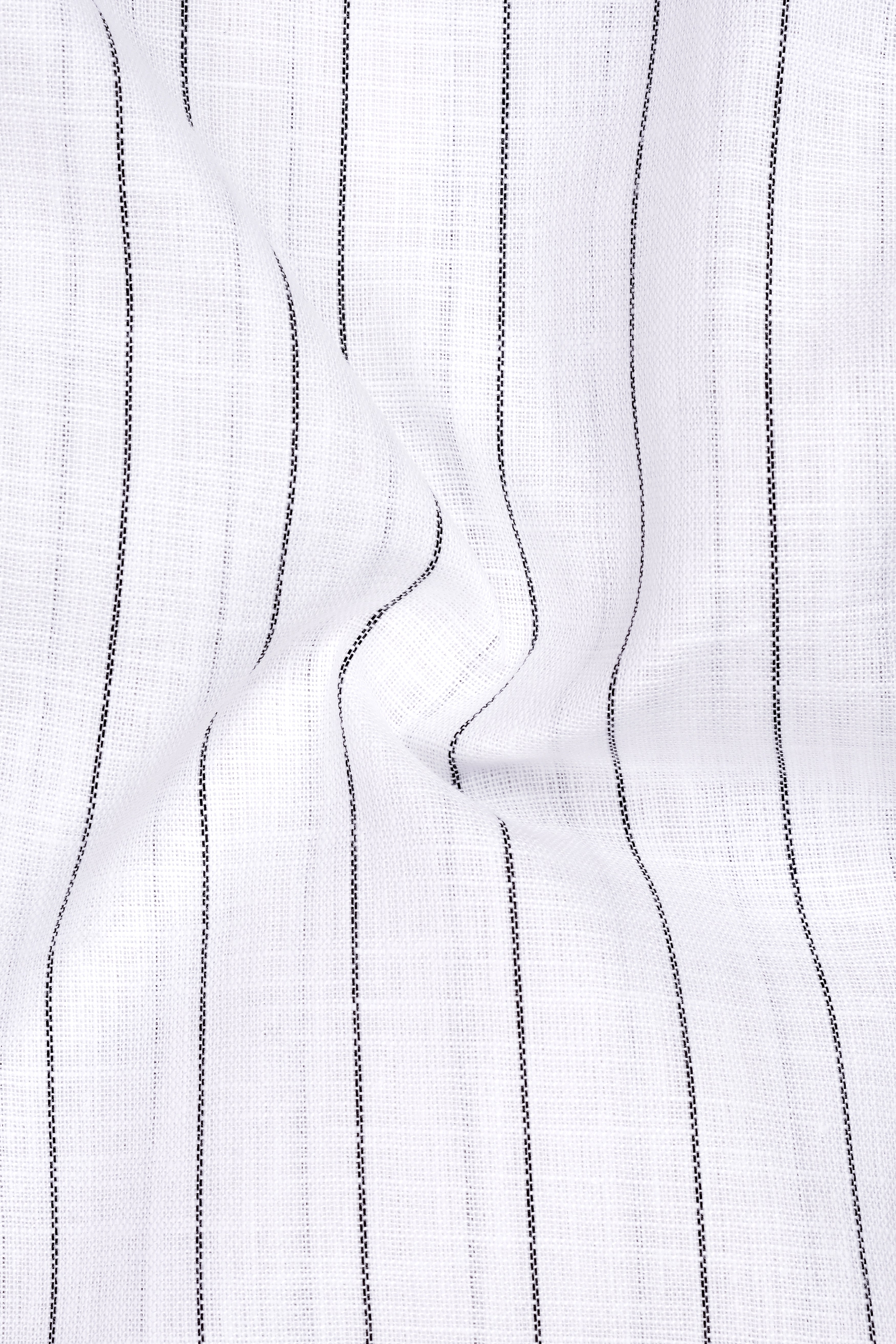 Elysian-Bright White And Jade Black Pin Striped Luxurious Linen Dress Shirt