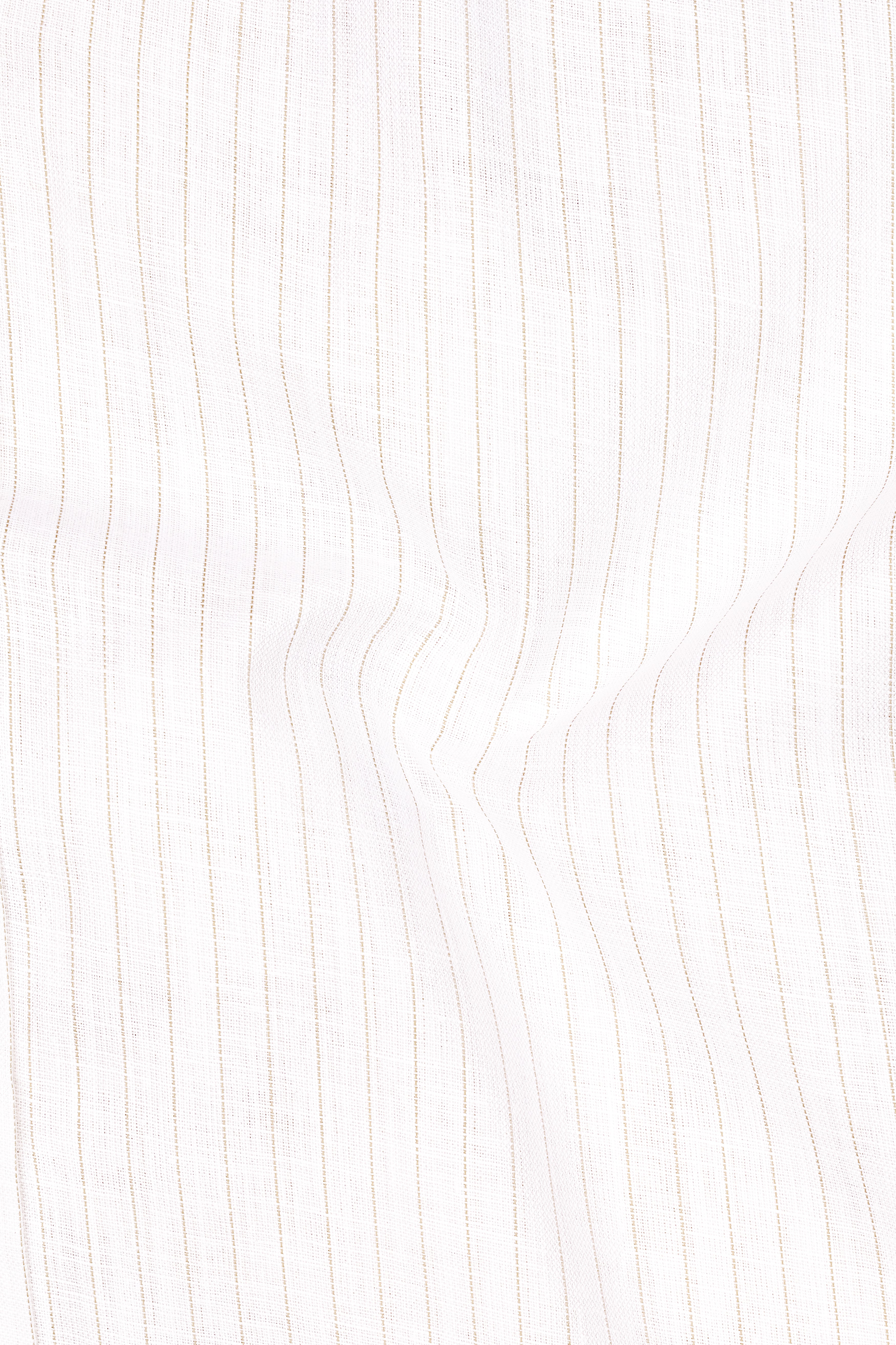 Siena-Bright White And Quicksand Brown Pin Striped Luxurious Linen Dress Shirt