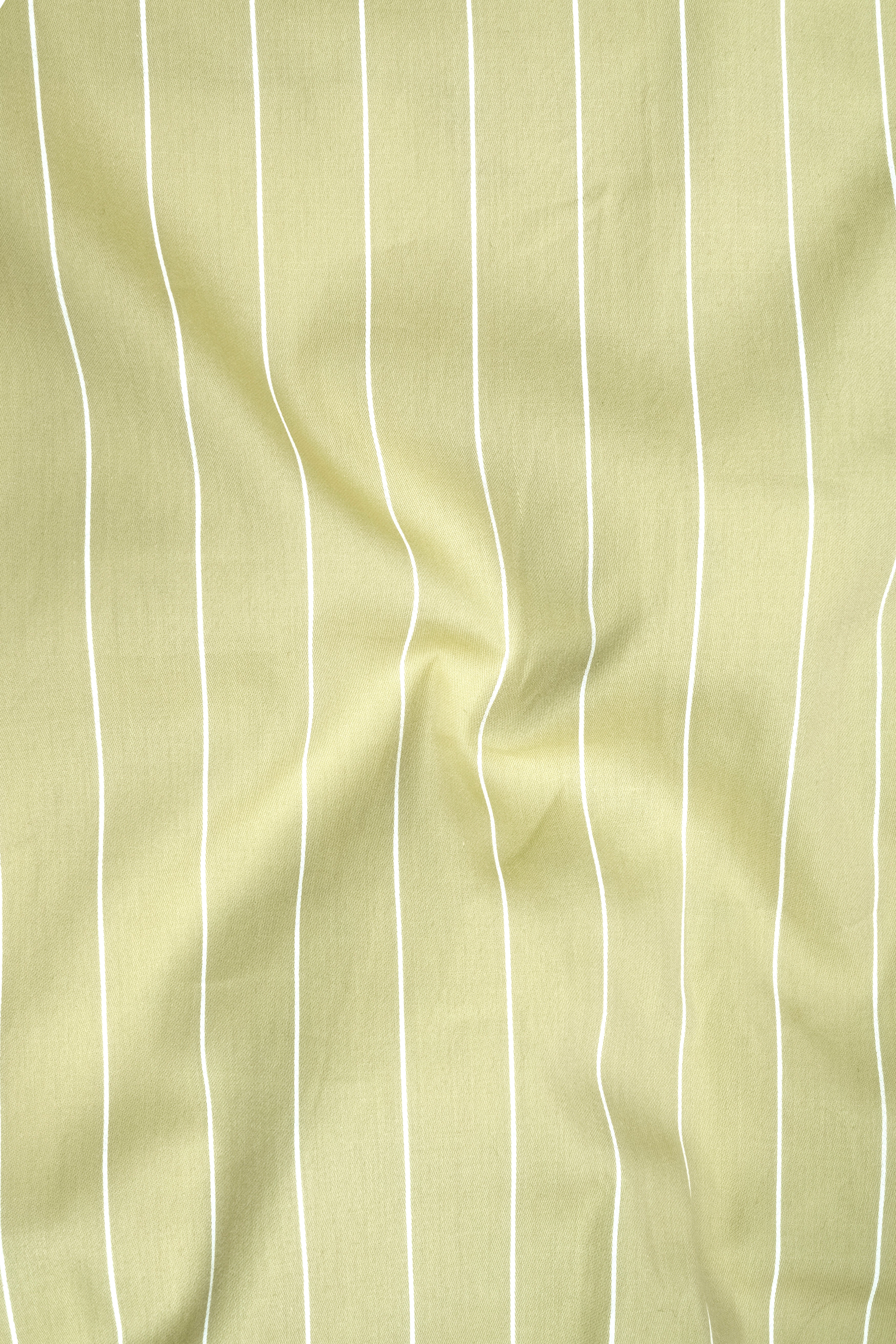 Verdant-Daiquiri Green And Bright White Pin Striped Subtle Sheen Super Soft Premium Cotton Dress Shirt
