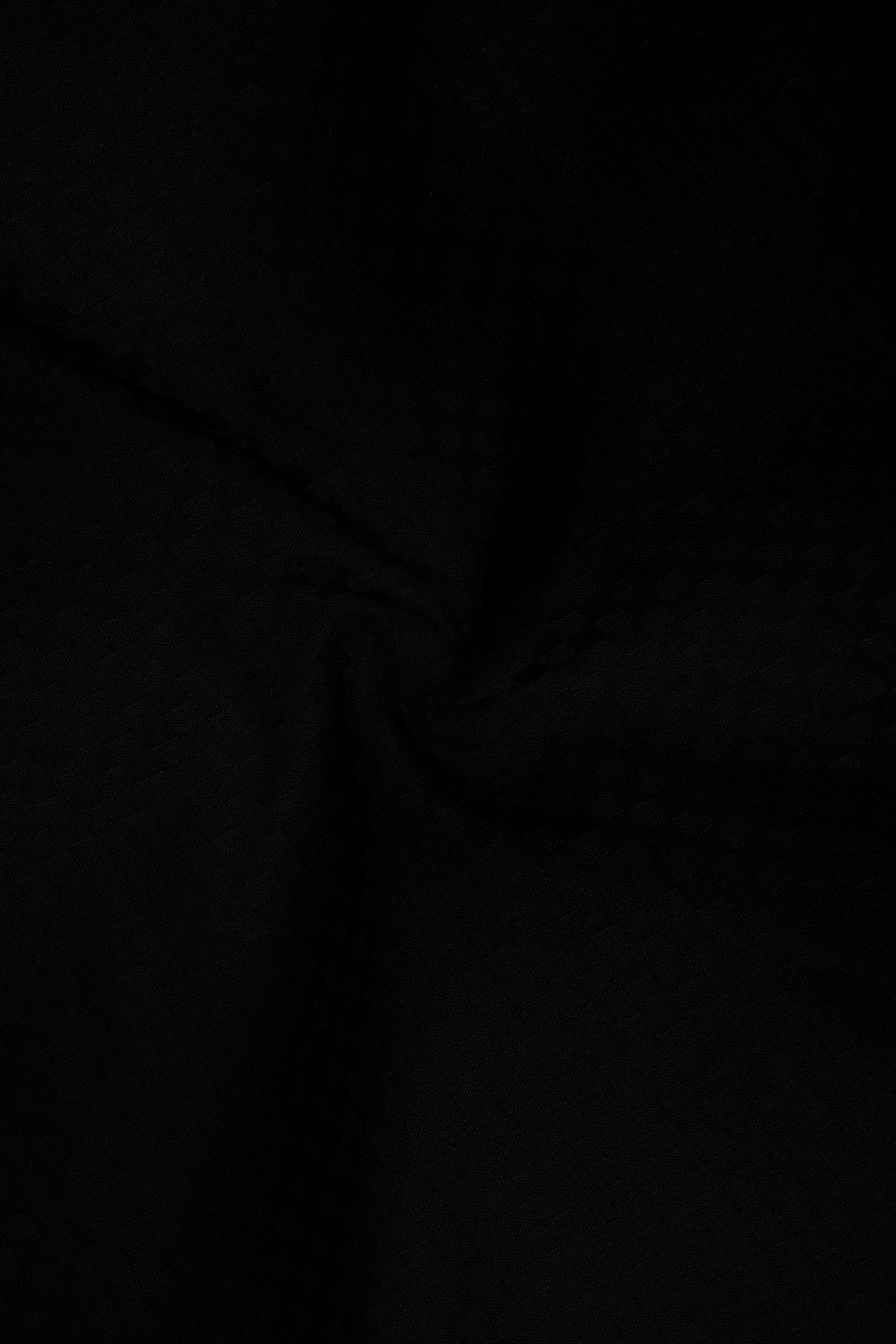 Obsidian-Jade Black Dobby Textured Premium Giza Cotton Dress Shirt