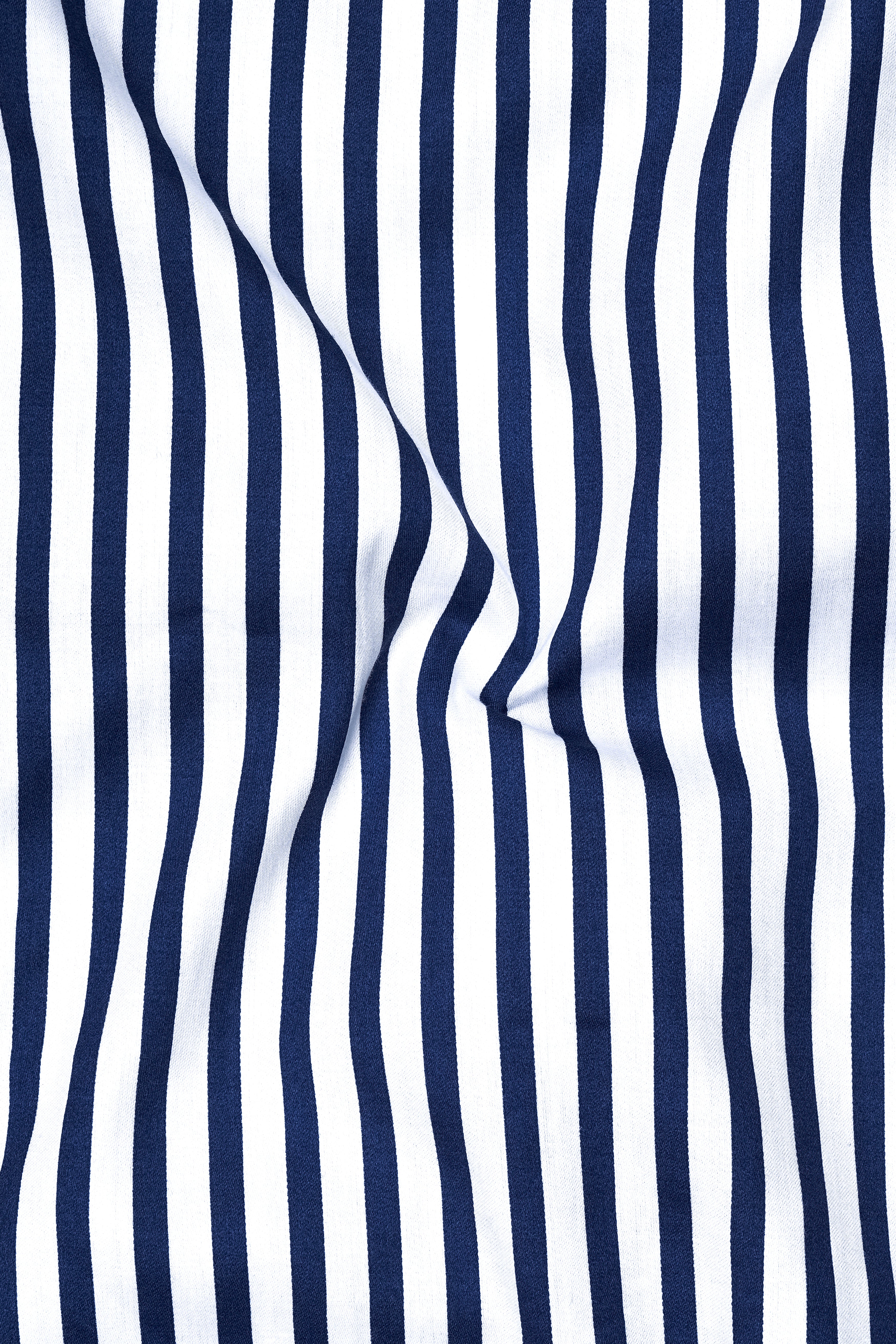 Cerulean-Lapis Blue And Bright White Candy Striped Subtle Sheen Premium Cotton Dress Shirt
