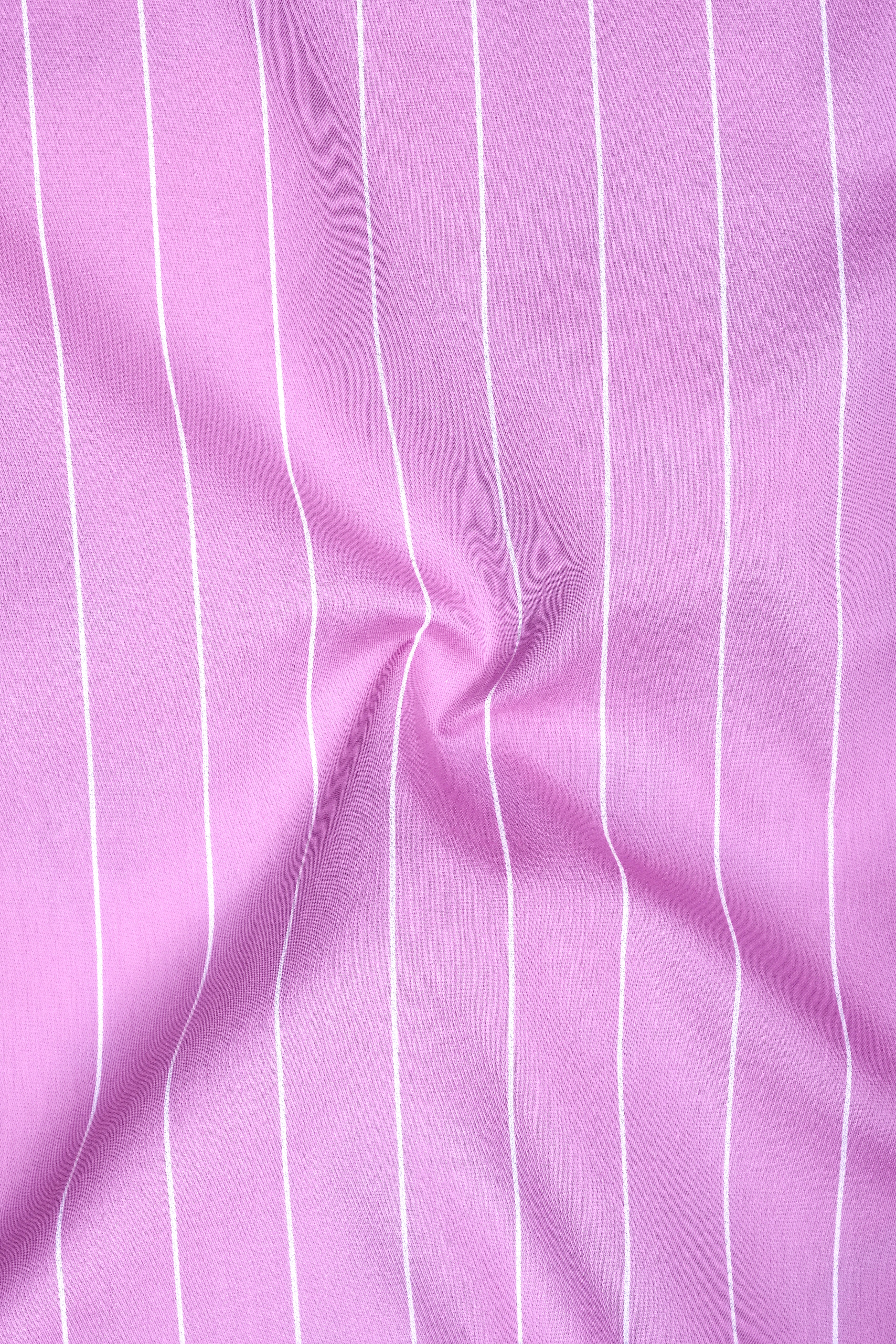 Rosario-Blossom Pink And Bright White Pin Striped Subtle Sheen Premium Cotton Dress Shirt