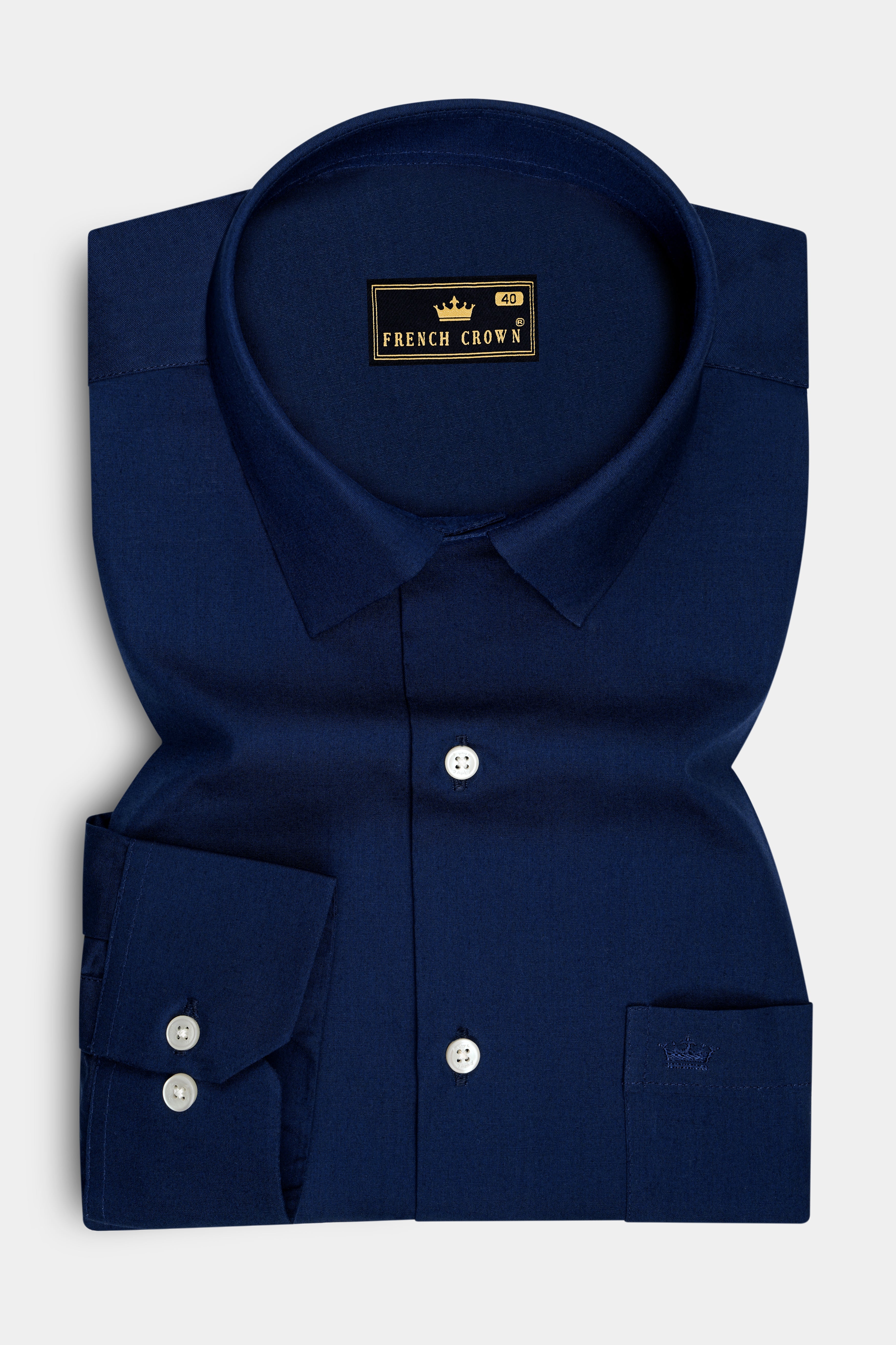 Celestia-Zodiac Blue Subtle Sheen Super Soft Premium Cotton Dress Shirt