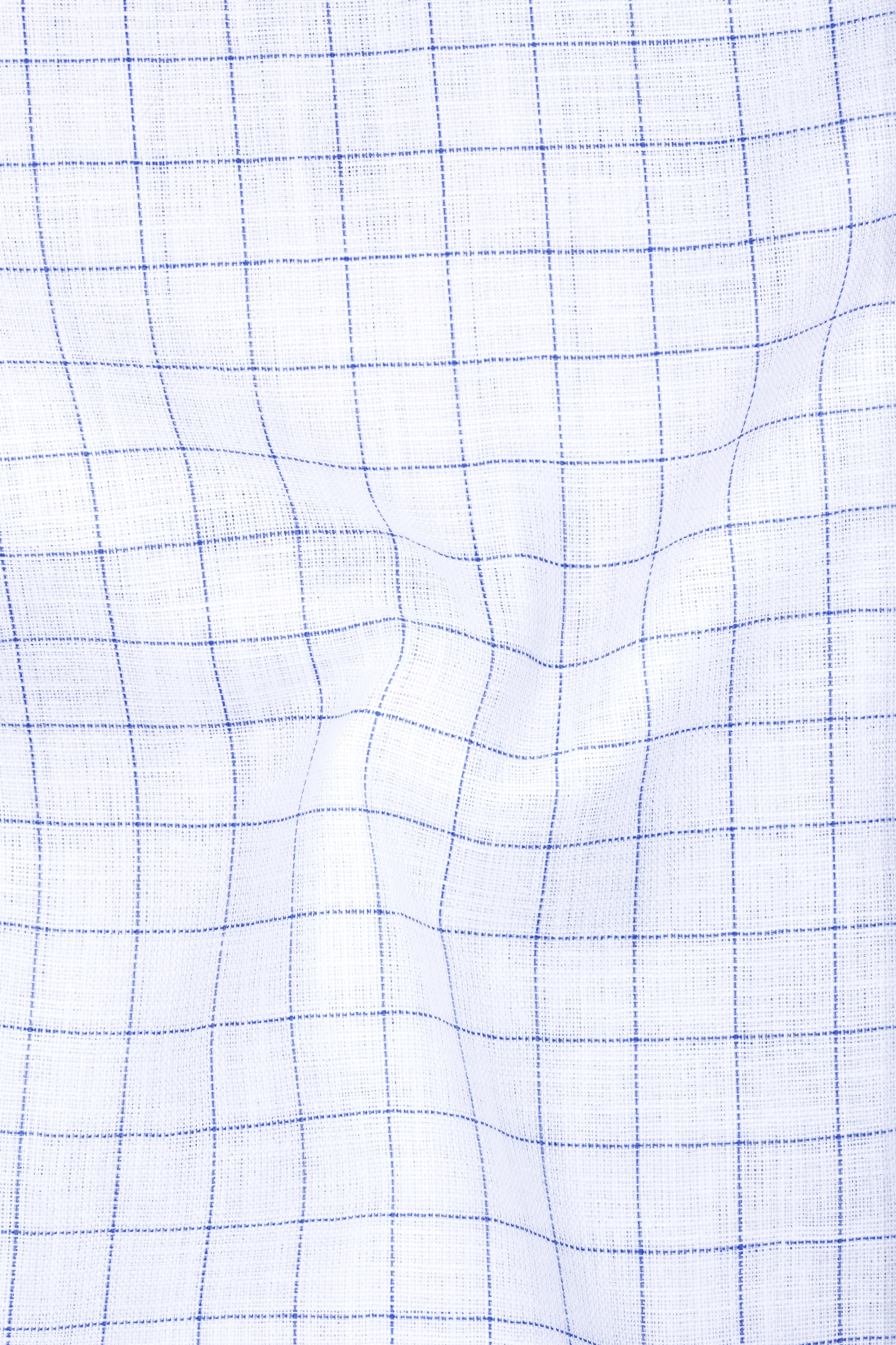 Sartori-Bright White And Waikawa Windowpane Luxurious Linen Mandarin Casual Shirt