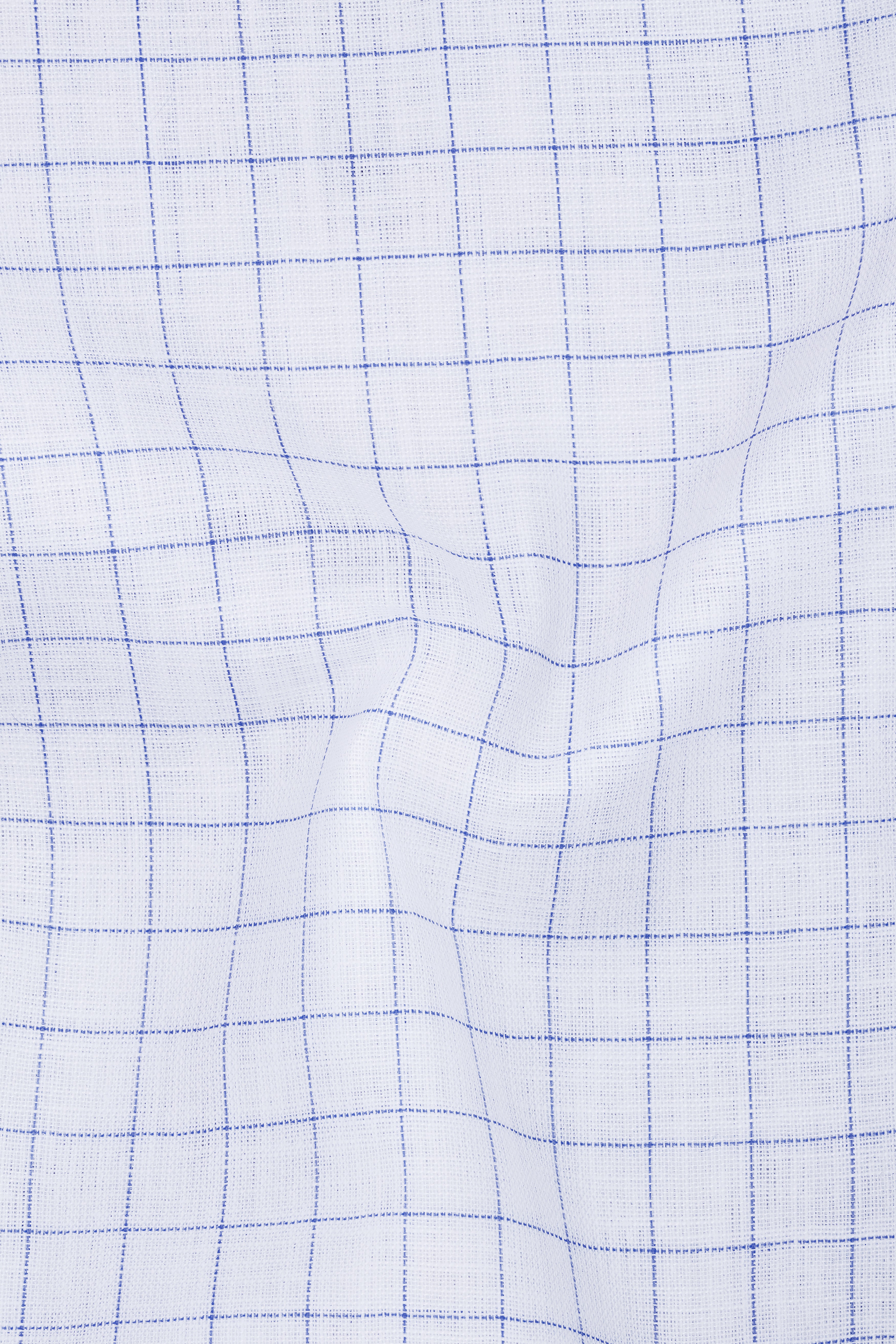 Sartori-Bright White And Waikawa Windowpane Luxurious Linen Dress Shirt