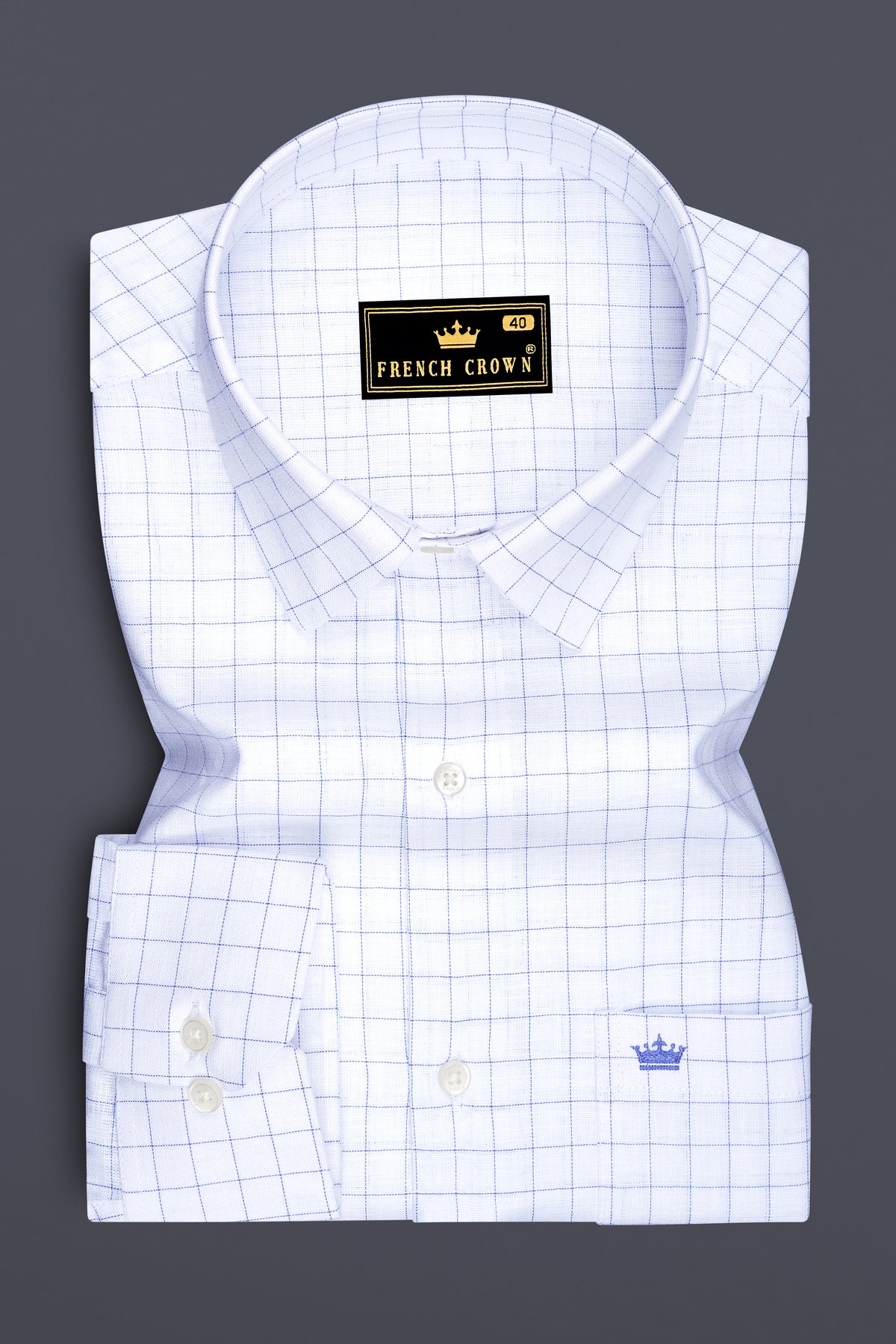 Sartori-Bright White And Waikawa Windowpane Luxurious Linen Dress Shirt