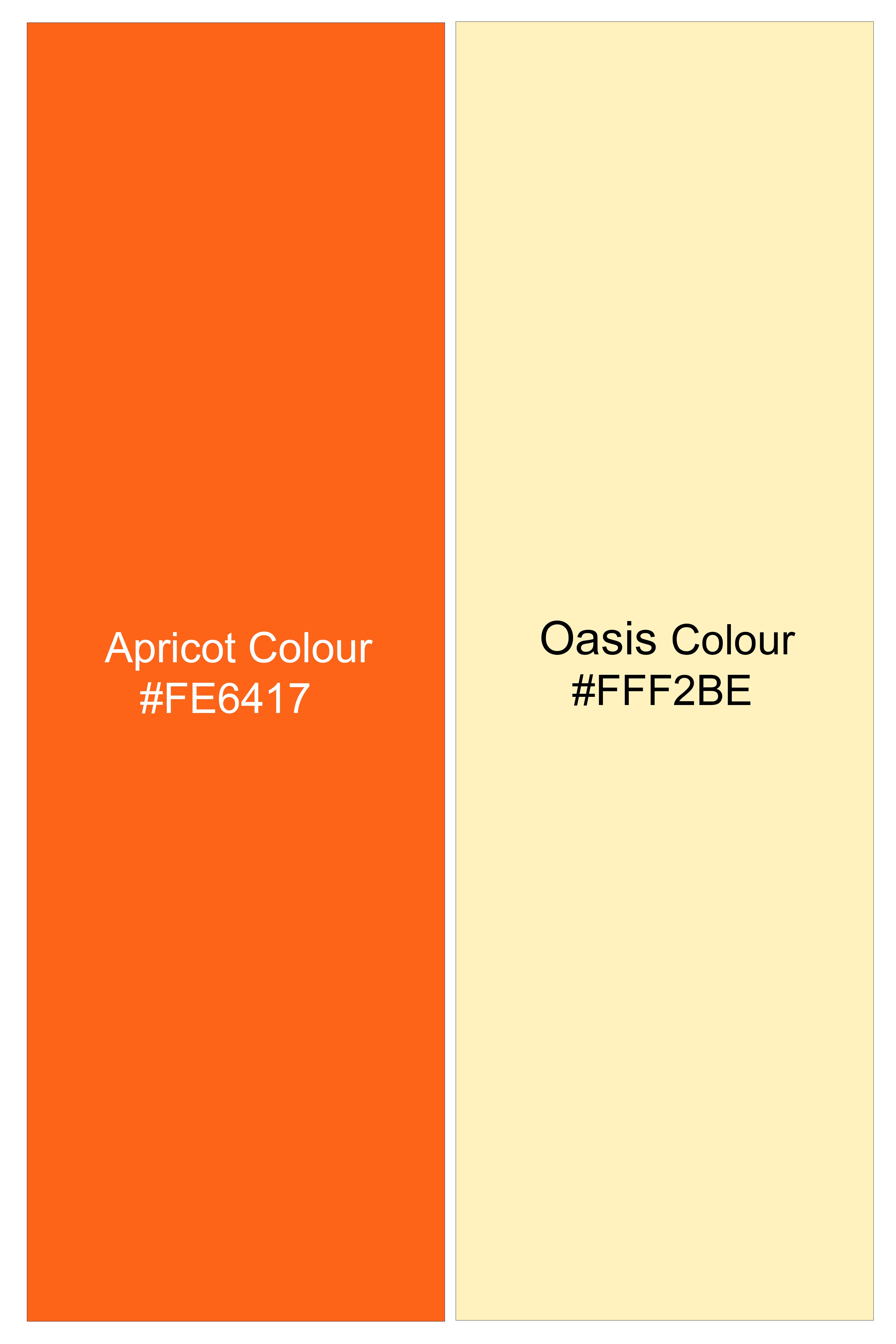 Orienta-Apricot Orange And Oasis Cream Multicolor Mosaic Printed Subtle Sheen Super Soft Premium Cotton Casual Shirt