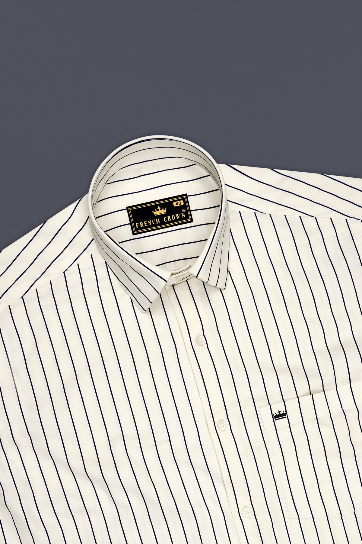 Elaris-Alabaster Cream Pin Striped Subtle Sheen Super Soft Premium Cotton Dress Shirt
