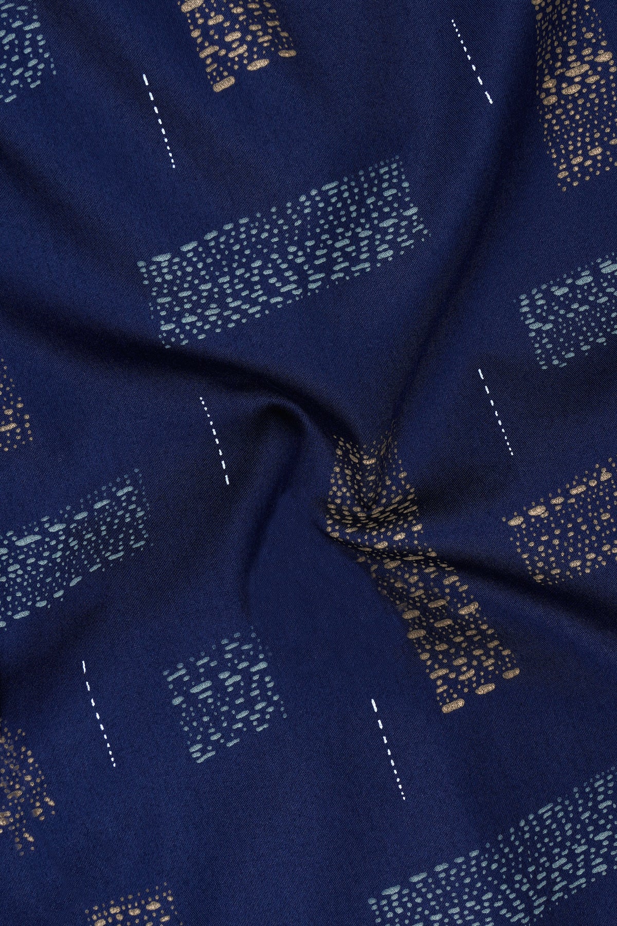 Ikara-Mirage Blue Artisan Ikat Printed Subtle Sheen Super Soft Premium Cotton Dress Shirt
