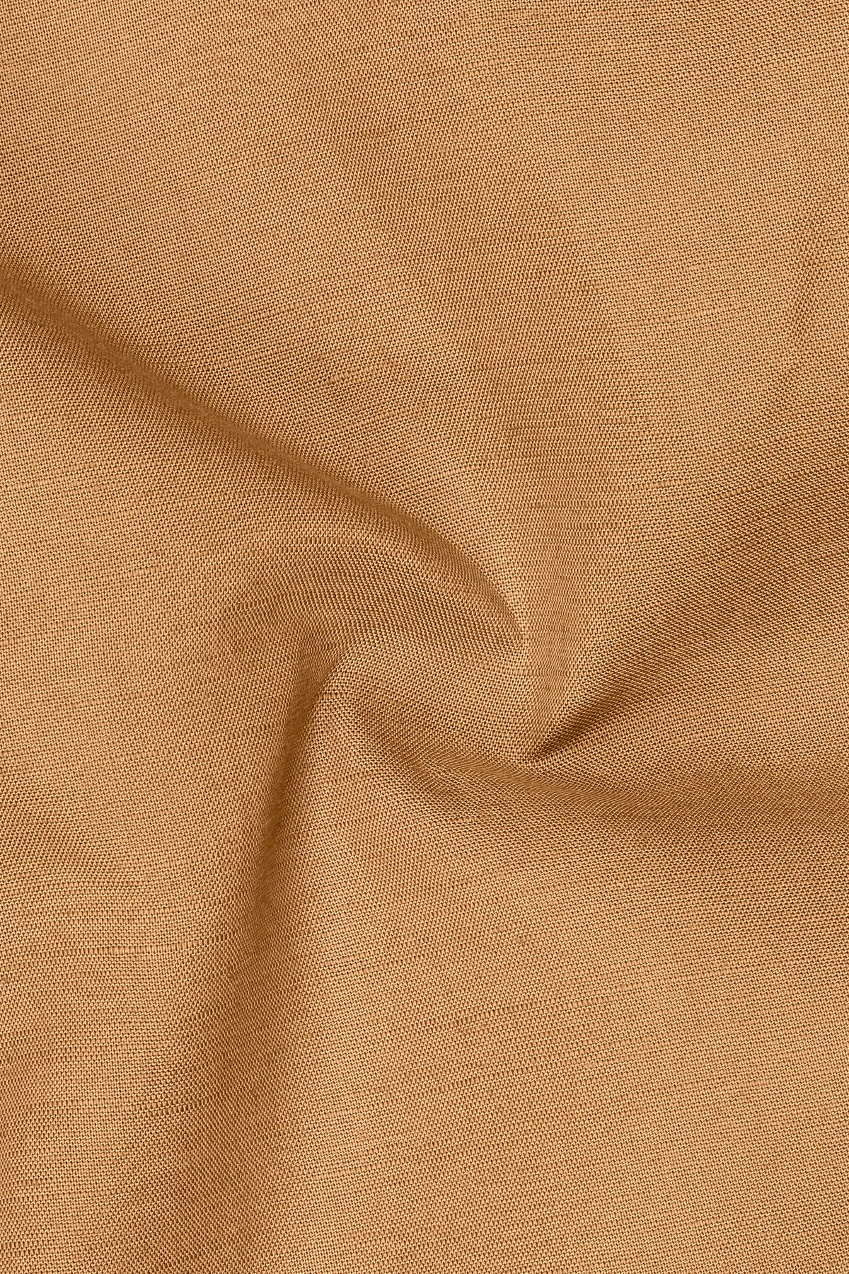 Terra-Muddy Brown Luxurious Linen Dress Shirt