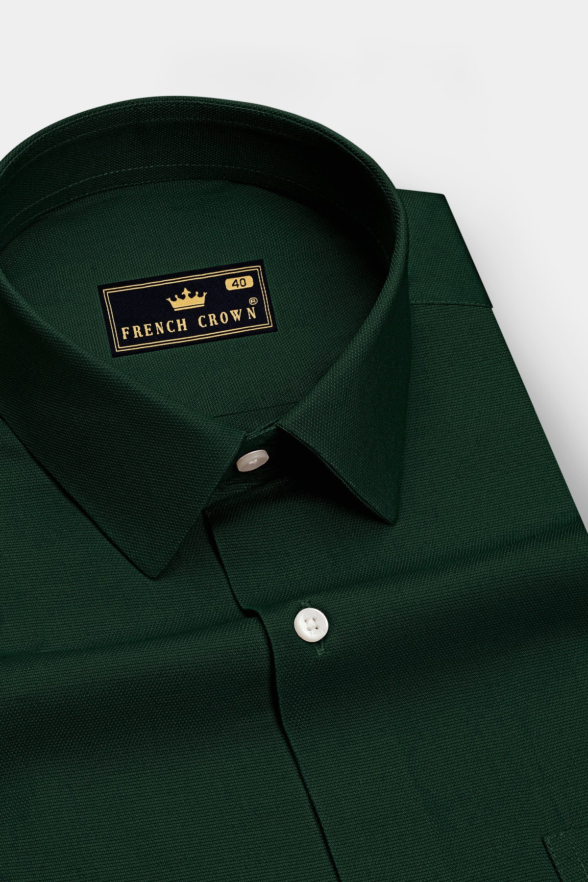 Sylvan-Pine Green Dobby Textured Premium Giza Cotton Dress Shirt