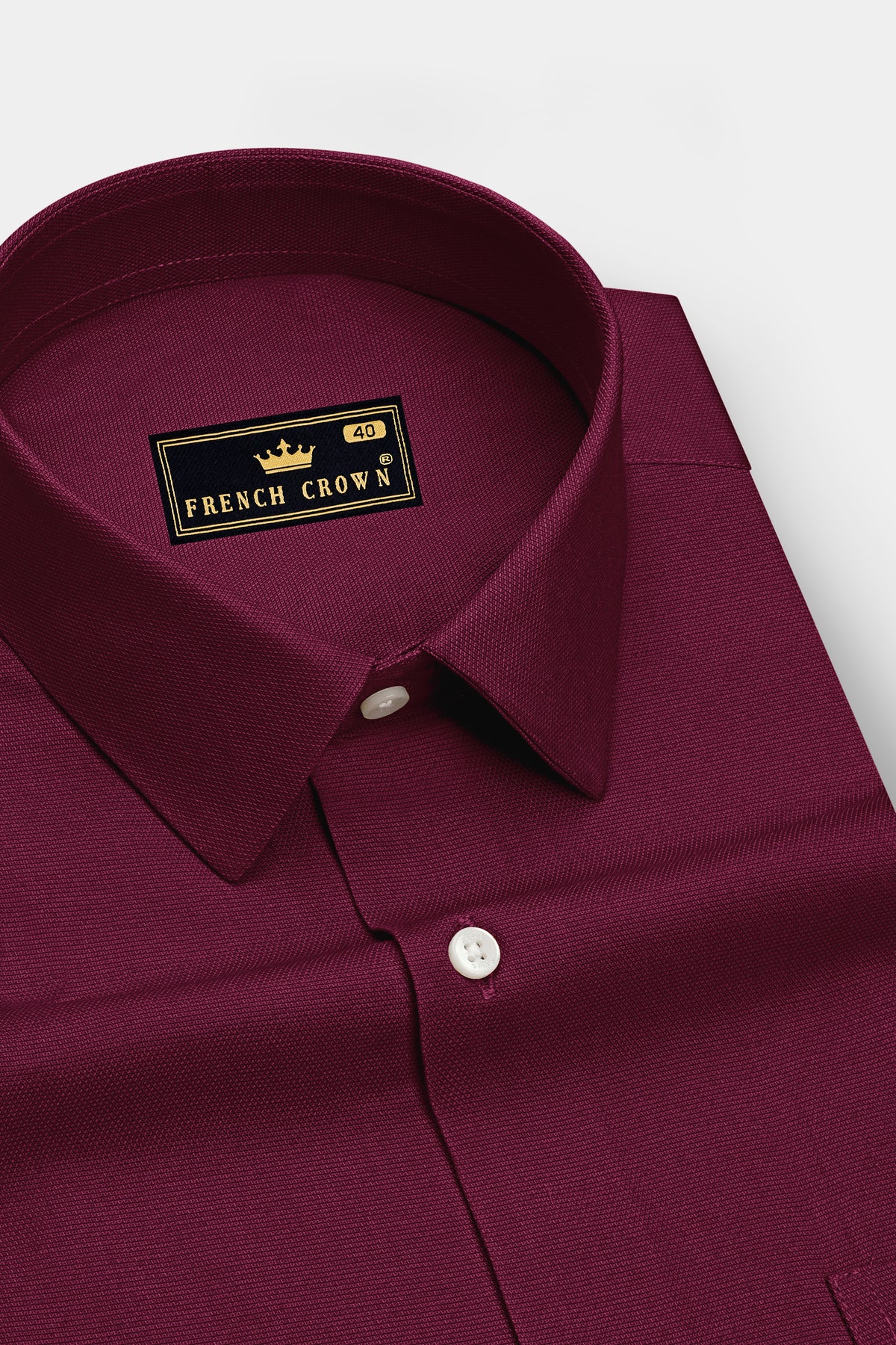 Velour-Berry Wine Dobby Textured Premium Giza Cotton Dress Shirt