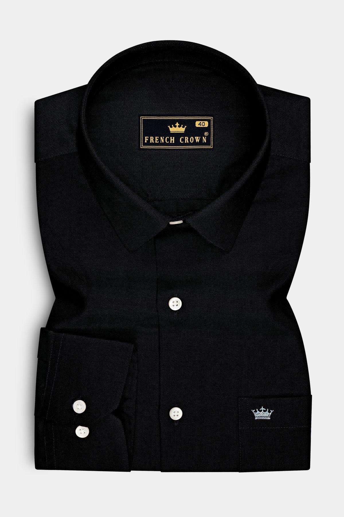 Obsidian-Jade Black Dobby Textured Premium Giza Cotton Dress Shirt