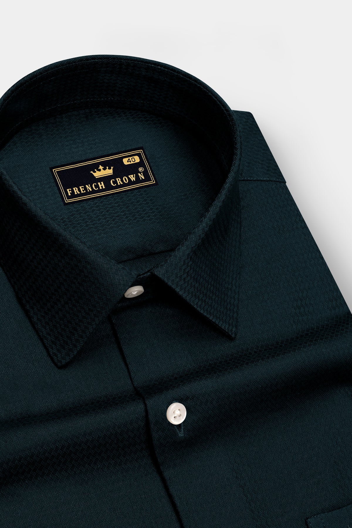 Sylvan-Aztec Green Jacquard Textured Premium Cotton Dress Shirt