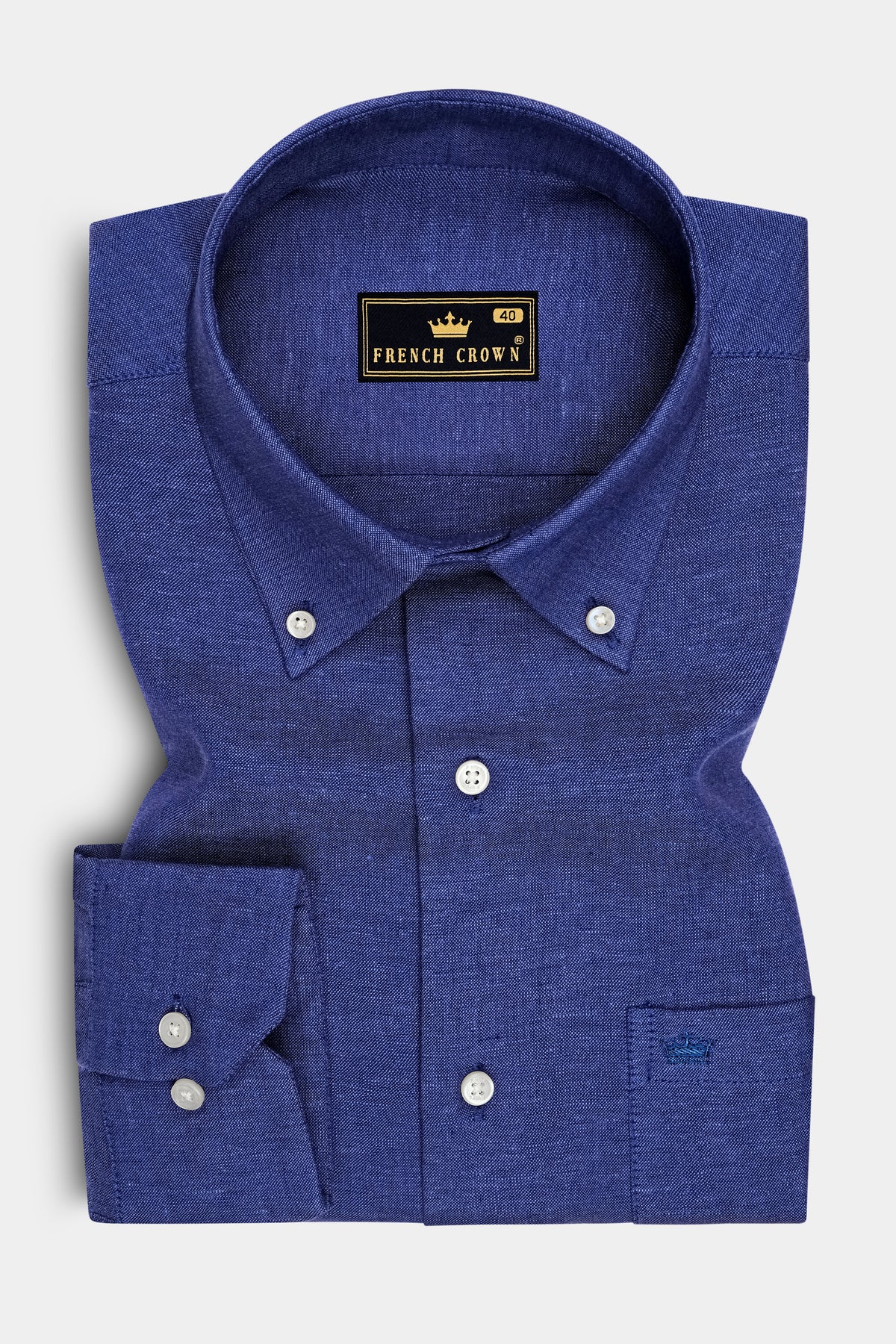 Ravenn-Midnight Blue Premium Denim Button Down Dress Shirt