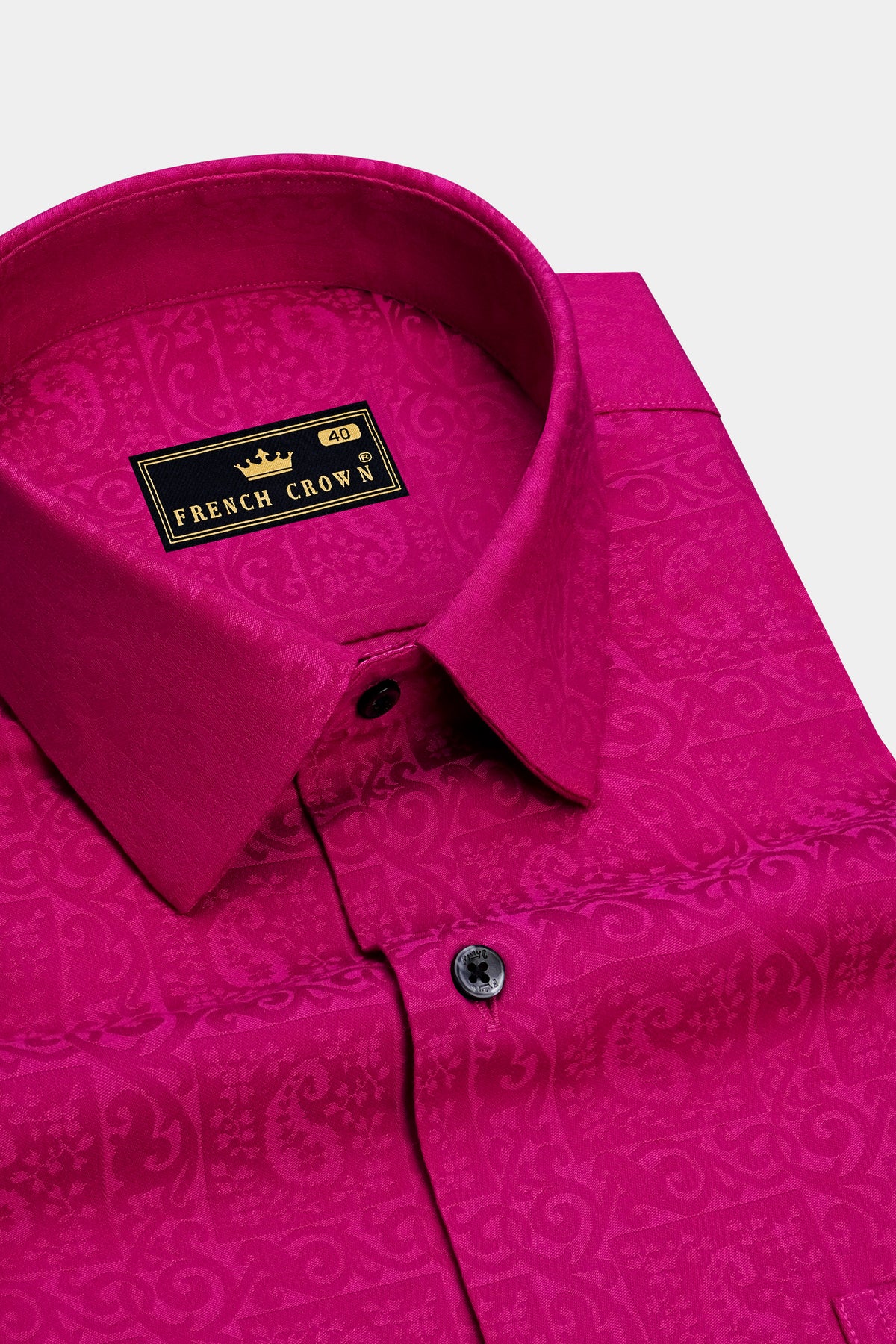 Eloria-Toledo Pink Jacquard Textured Premium Cotton Dress Shirt