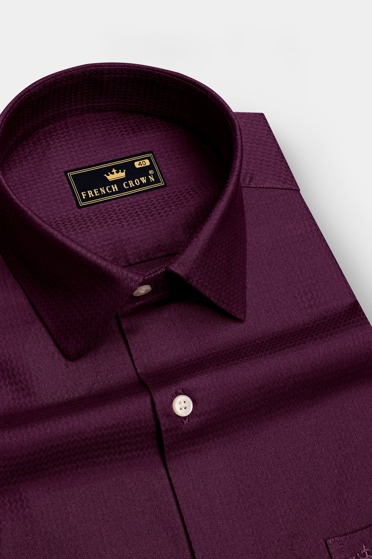 Velaris-Asphalt Purple Jacquard Textured Premium Cotton Dress Shirt