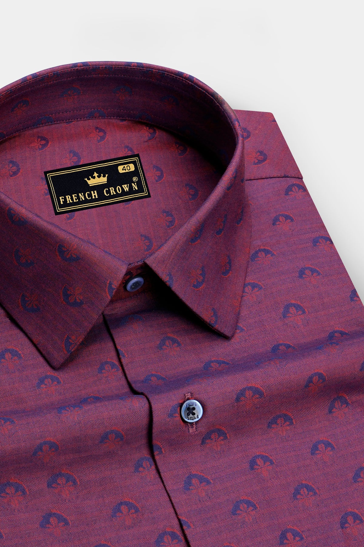 Imperial-Cannon Purple Jacquard Textured Premium Cotton Semisemi-formal Shirt