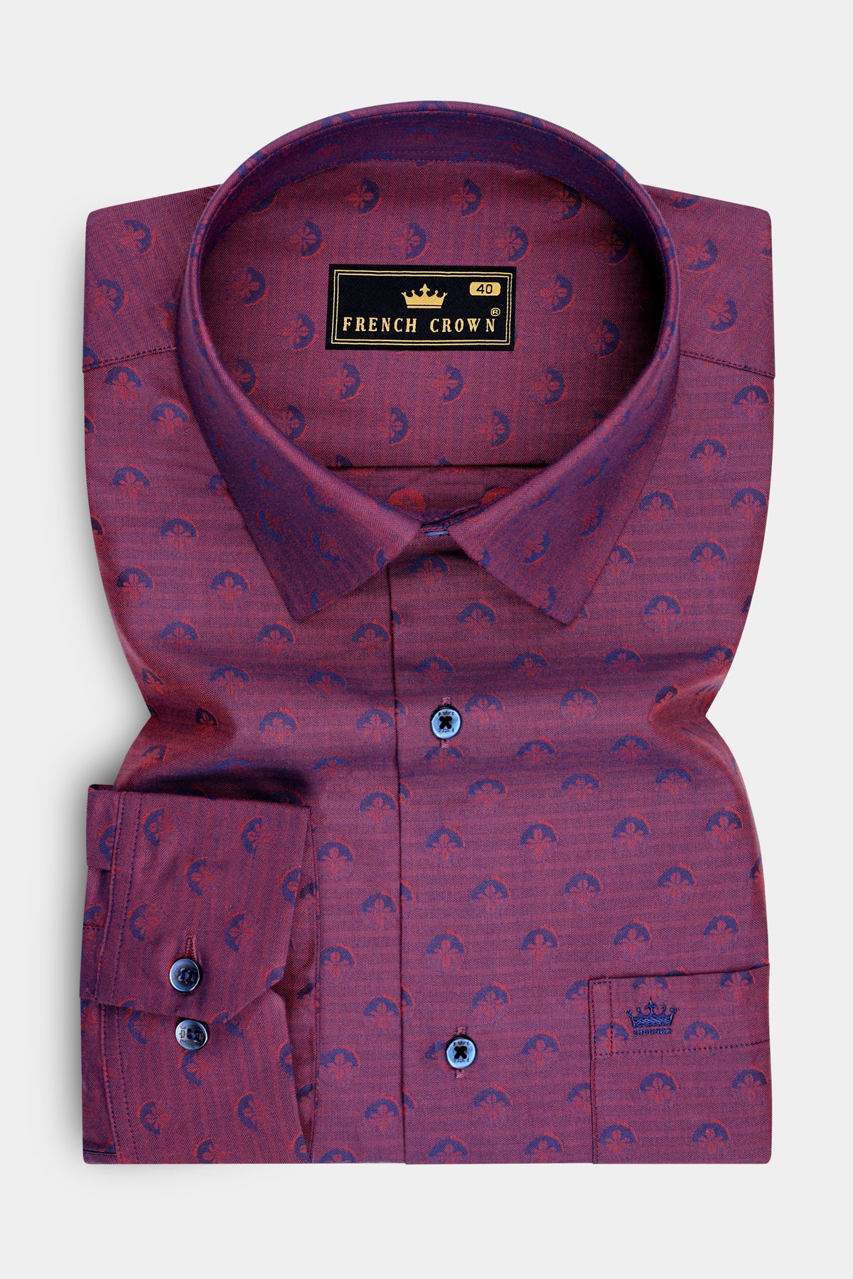 Imperial-Cannon Purple Jacquard Textured Premium Cotton Semisemi-formal Shirt