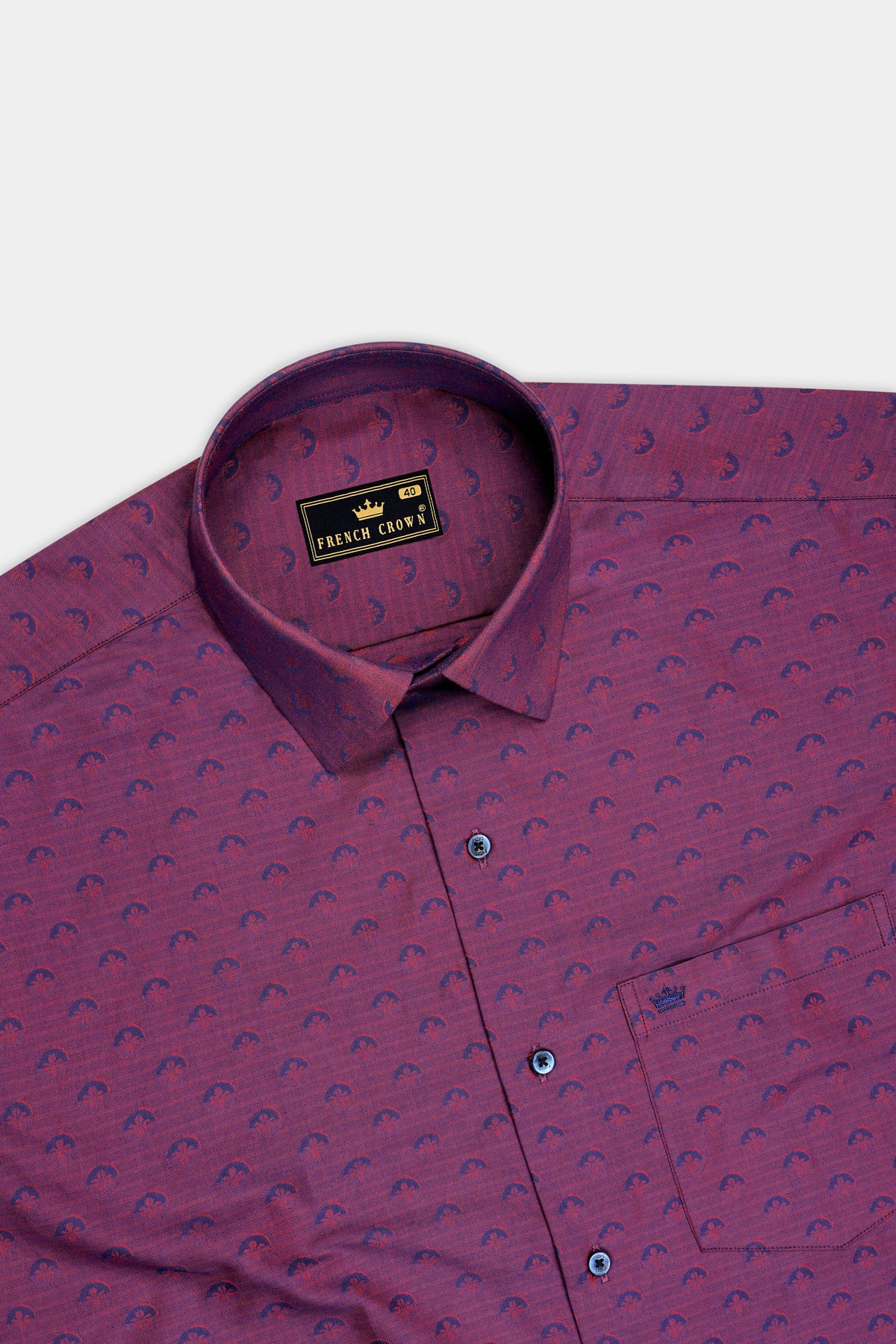 Imperial-Cannon Purple Jacquard Textured Premium Cotton Semisemi-formal Shirt