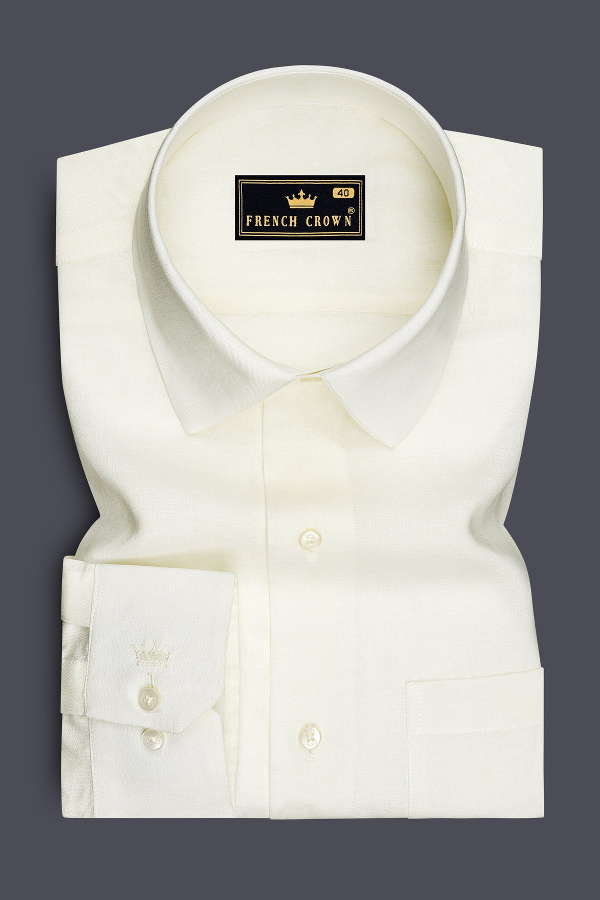 Alba-Off White Luxurious Linen Dress Shirt