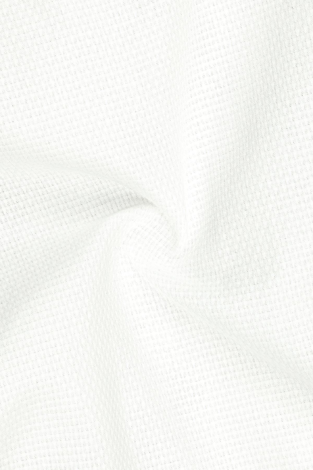 Ivora-Bright White Dobby Textured Premium Giza Cotton Dress Shirt