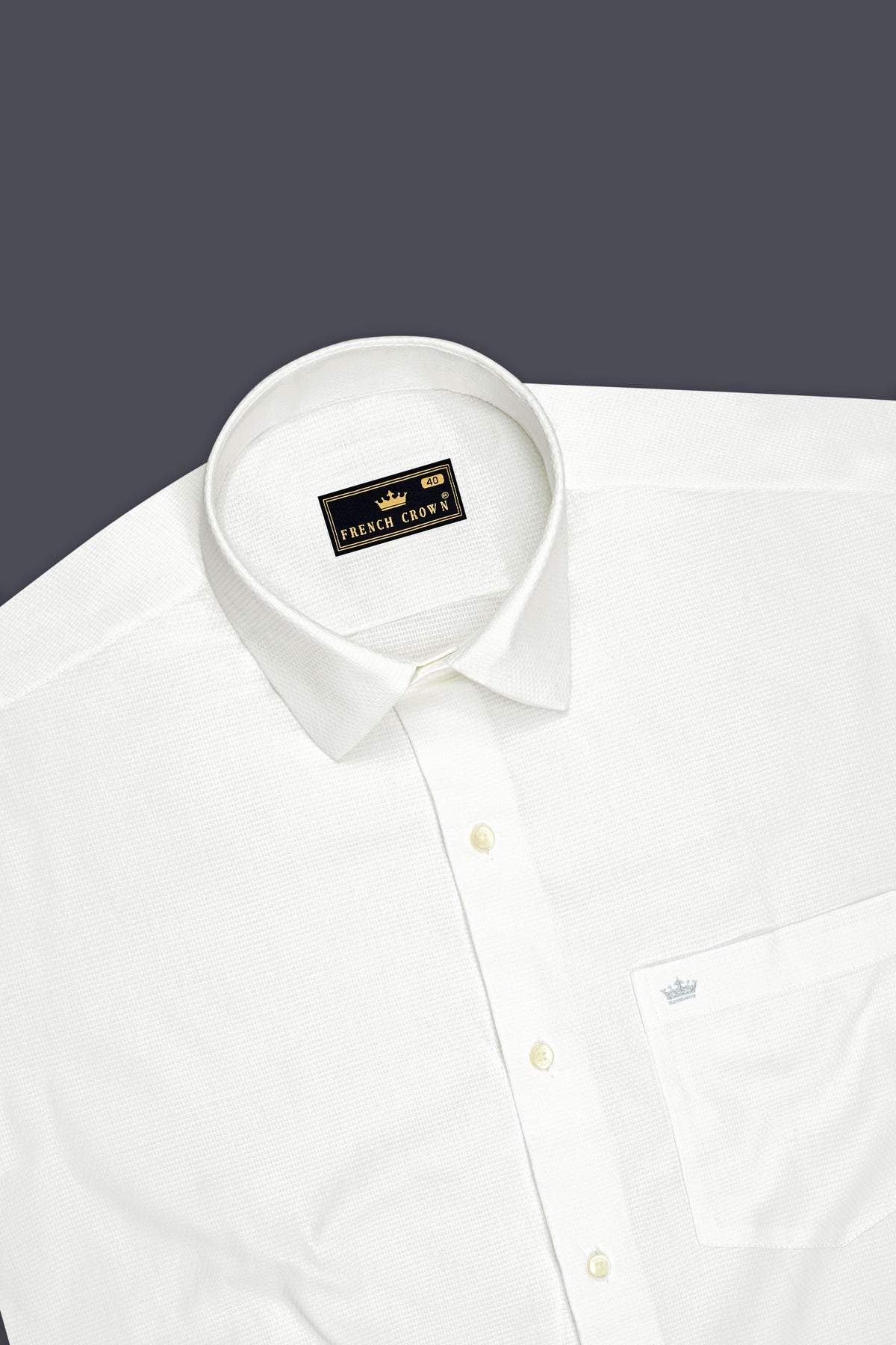 Ivora-Bright White Dobby Textured Premium Giza Cotton Dress Shirt