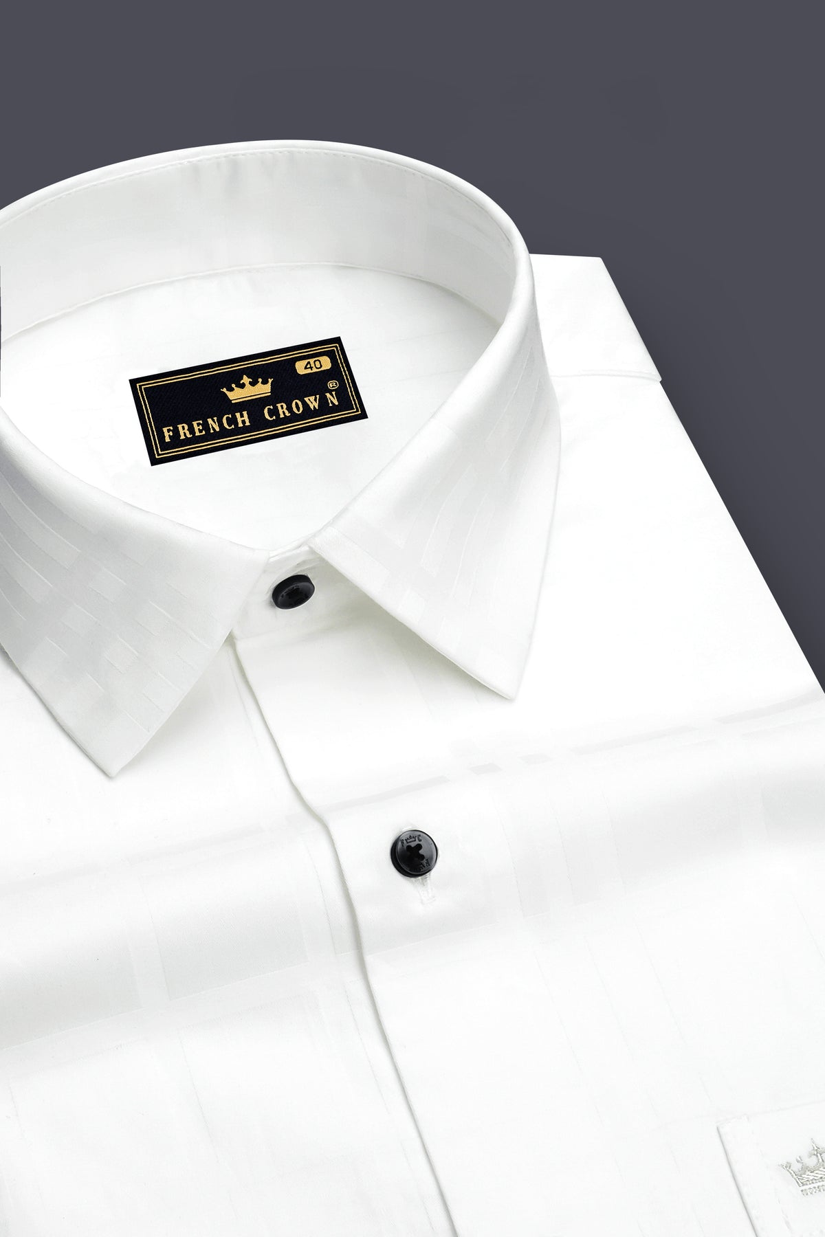 Lucent-Bright White Jacquard Textured Premium Cotton Dress Shirt