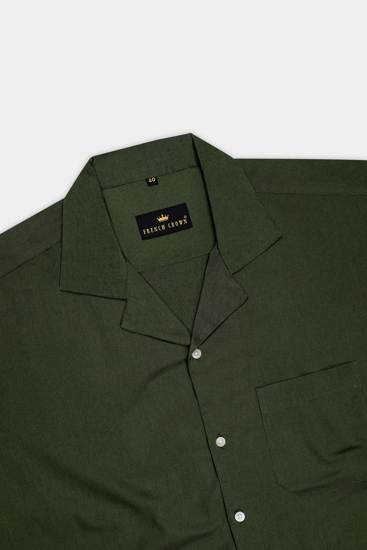 Sylvara-Merlin Green Premium Giza Cotton Cut Away Dress Shirt