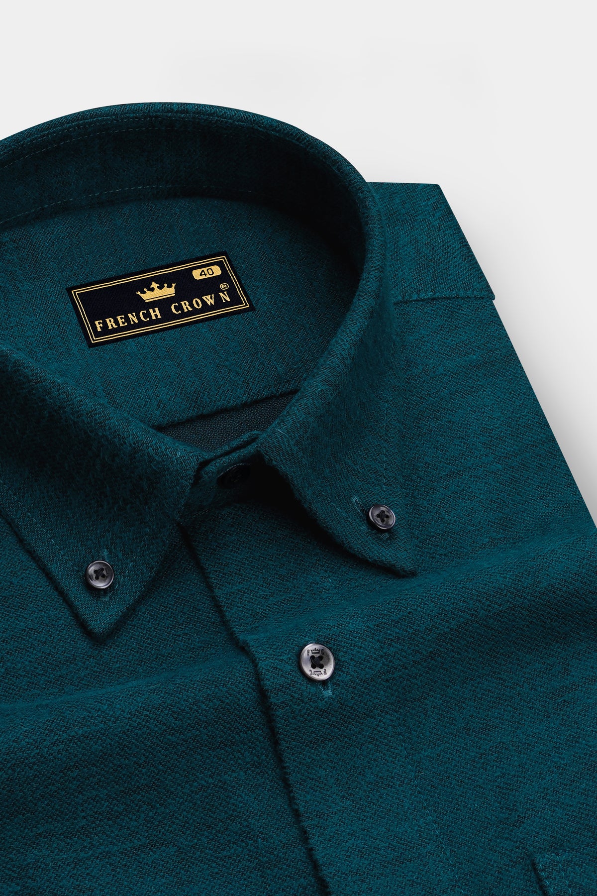 Briar-Myrtly Green Flannel Premium Cotton Button Down Dress Shirt